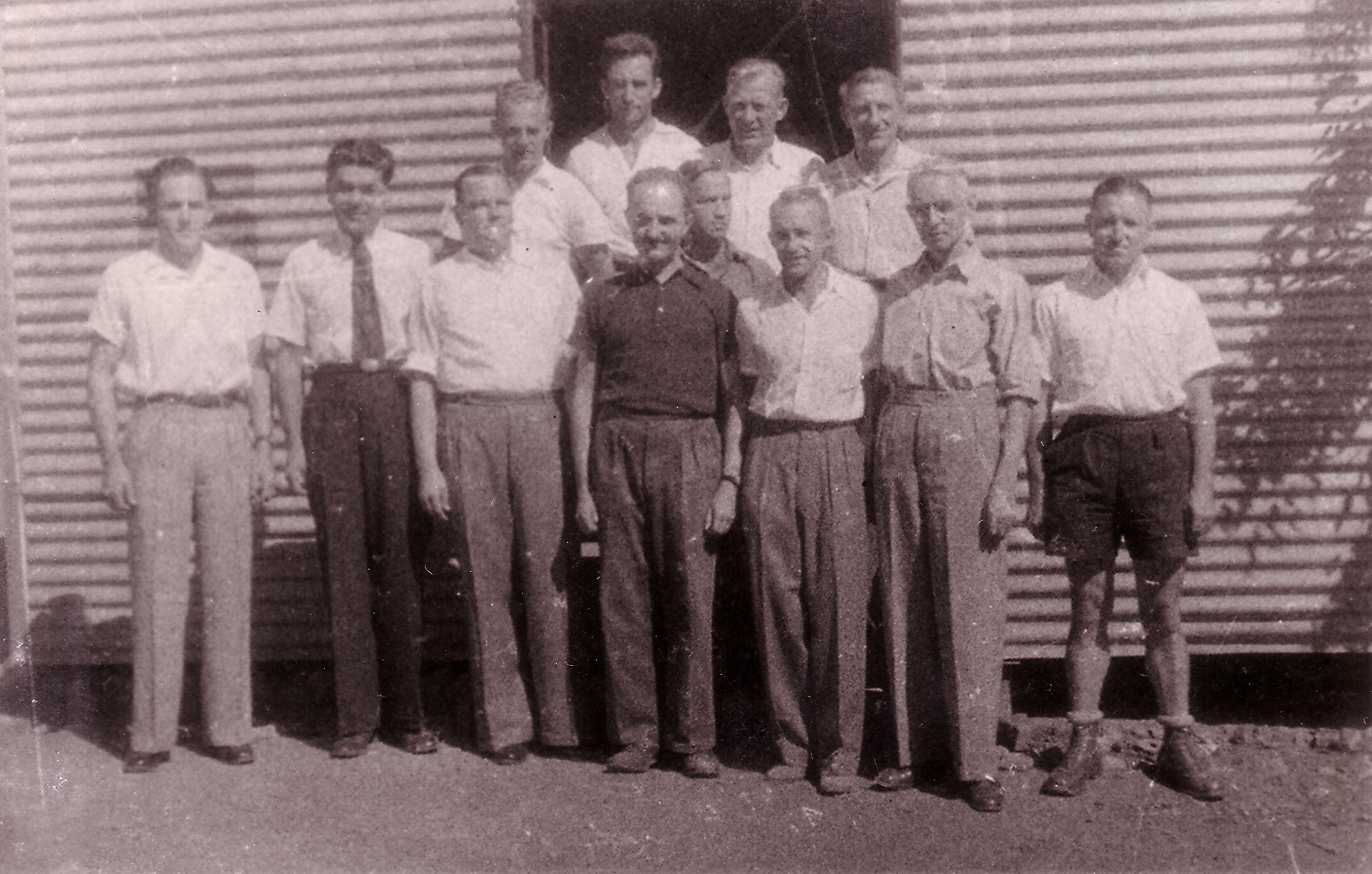 <p>German internees including some ‘Dunera Boys’ at Tatura Camp, Victoria</p>
