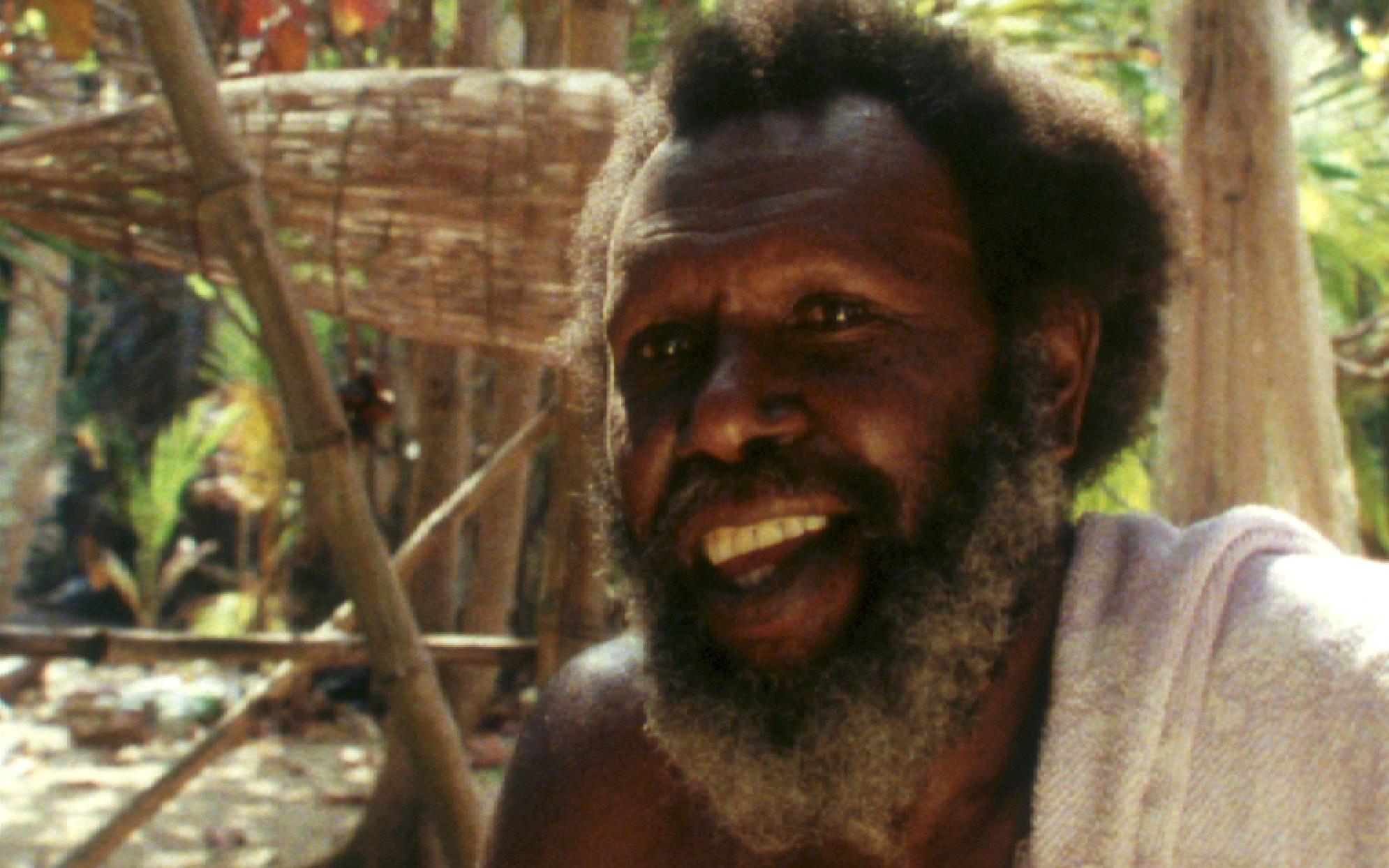 Eddie Koiki Mabo at Las, on Mer (Murray Island), 1989.