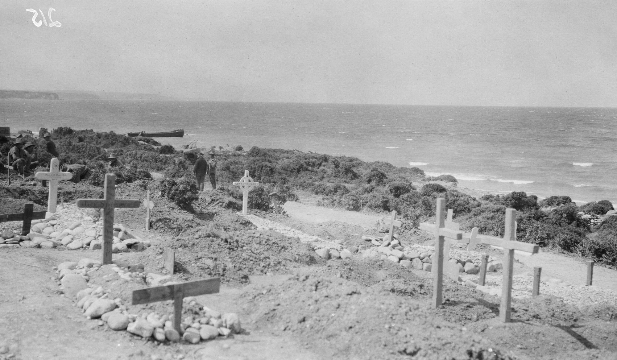 Graves on the Gallipoli Peninsula, Turkey, July 1915.