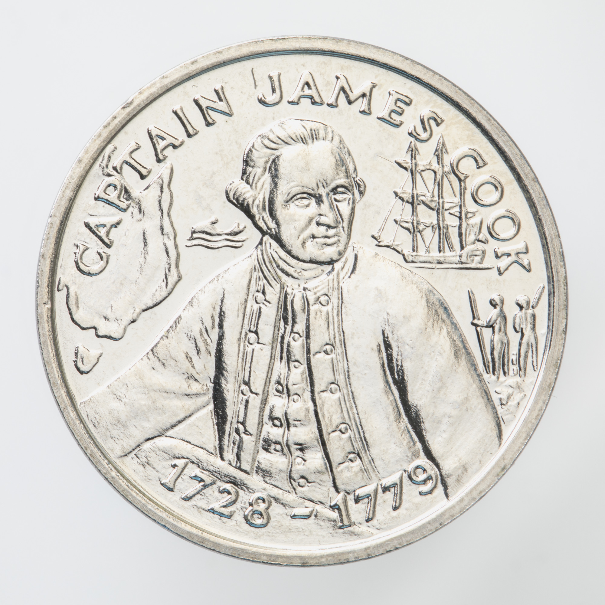 Australian bicentennial commemorative medal depicting Captain James Cook.