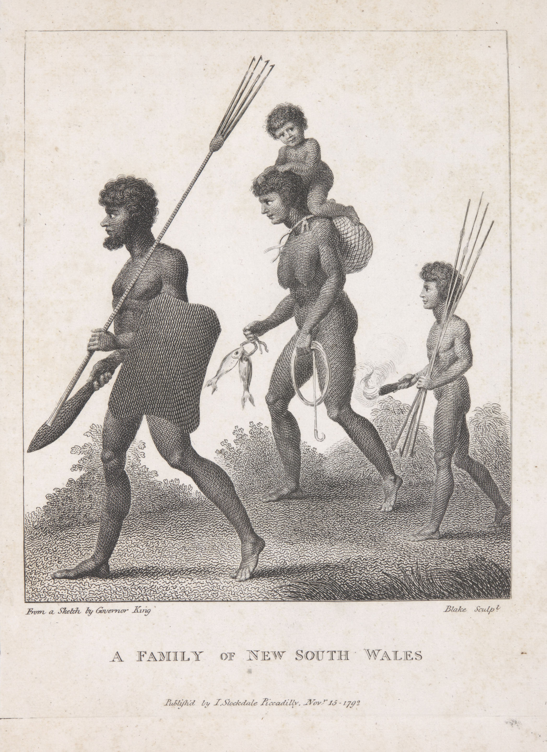  ‘A Family of New South Wales’, based on a sketch by Captain Philip Gidley King, 1793