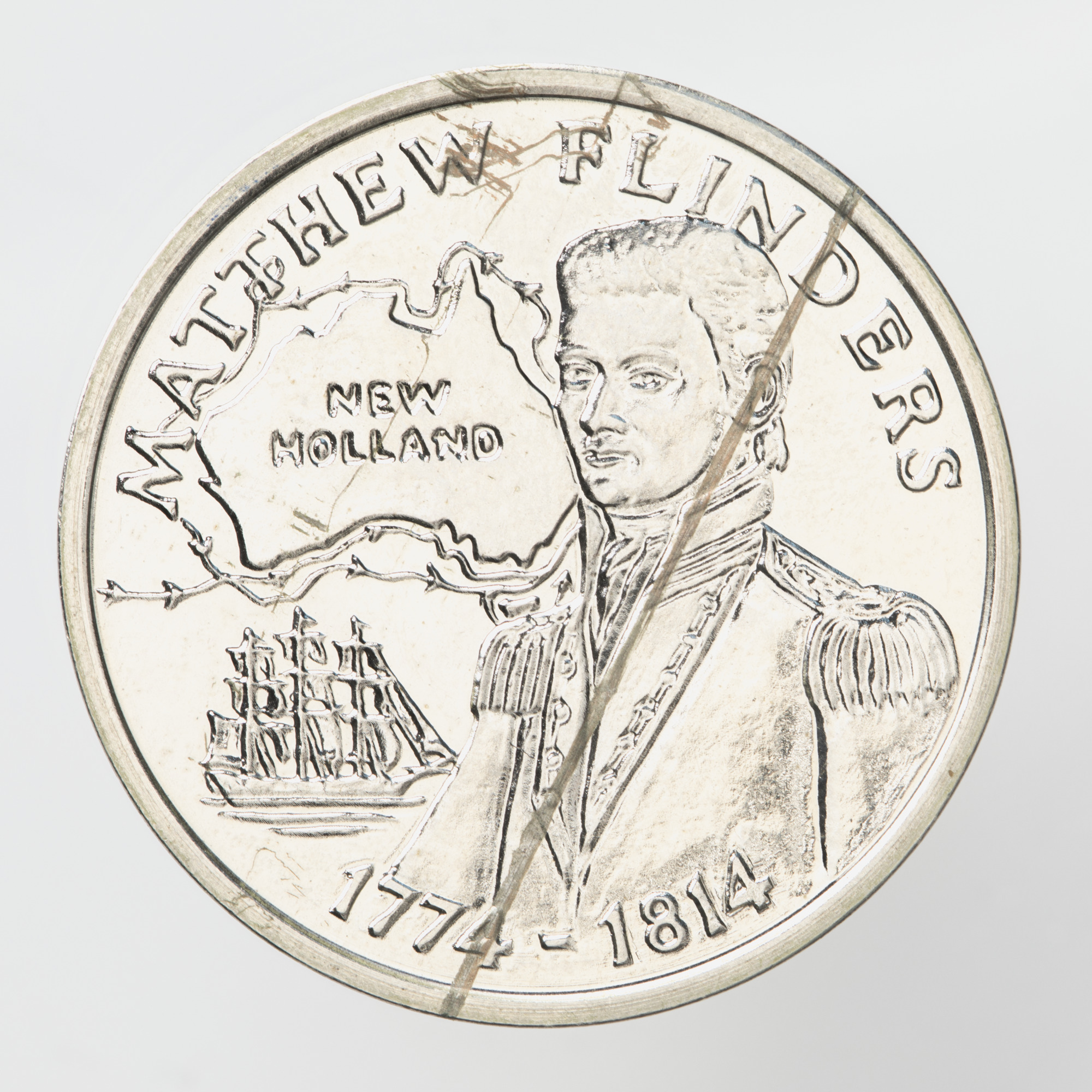 Australian bicentennial commemorative medal depicting Matthew Flinders.