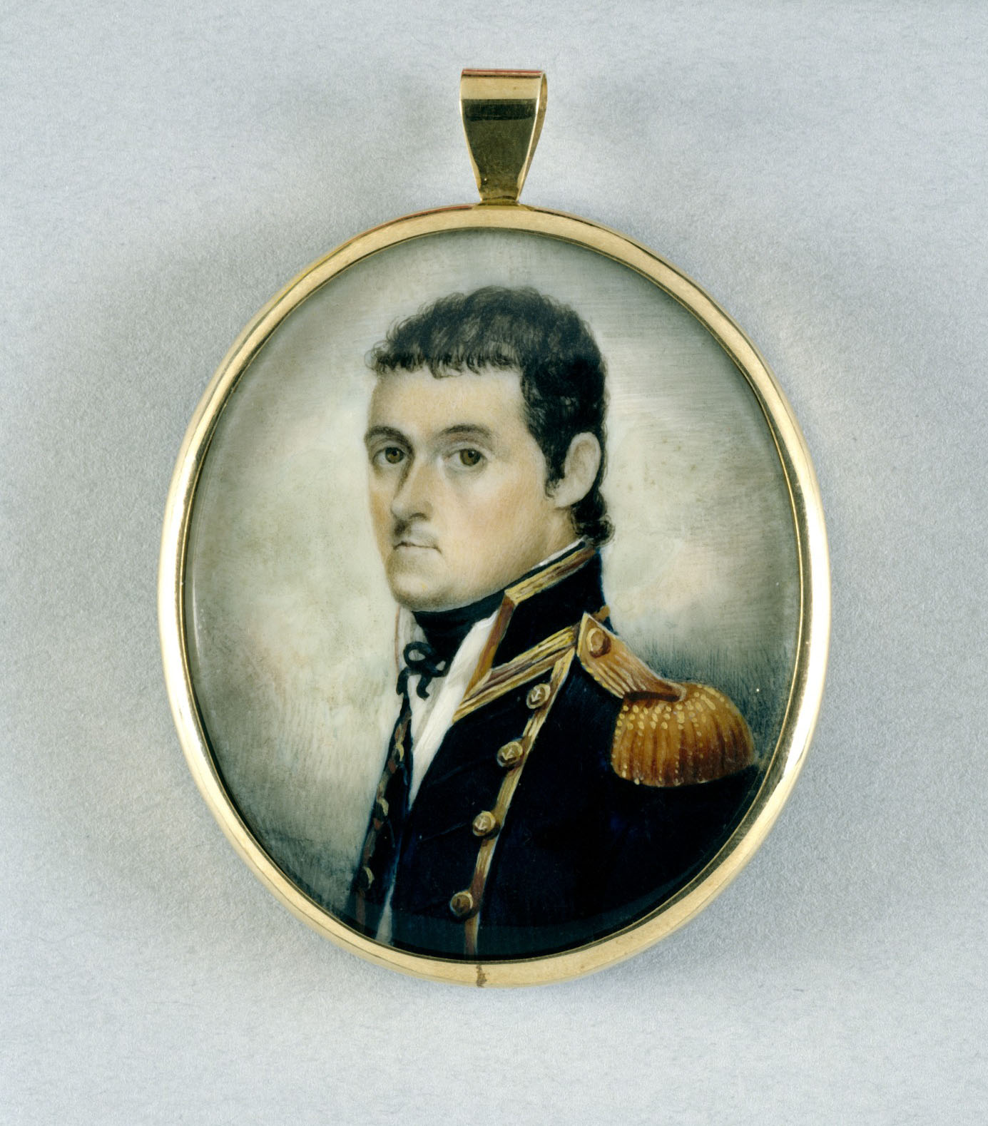 Watercolour miniature portrait of Matthew Flinders, about 1800.