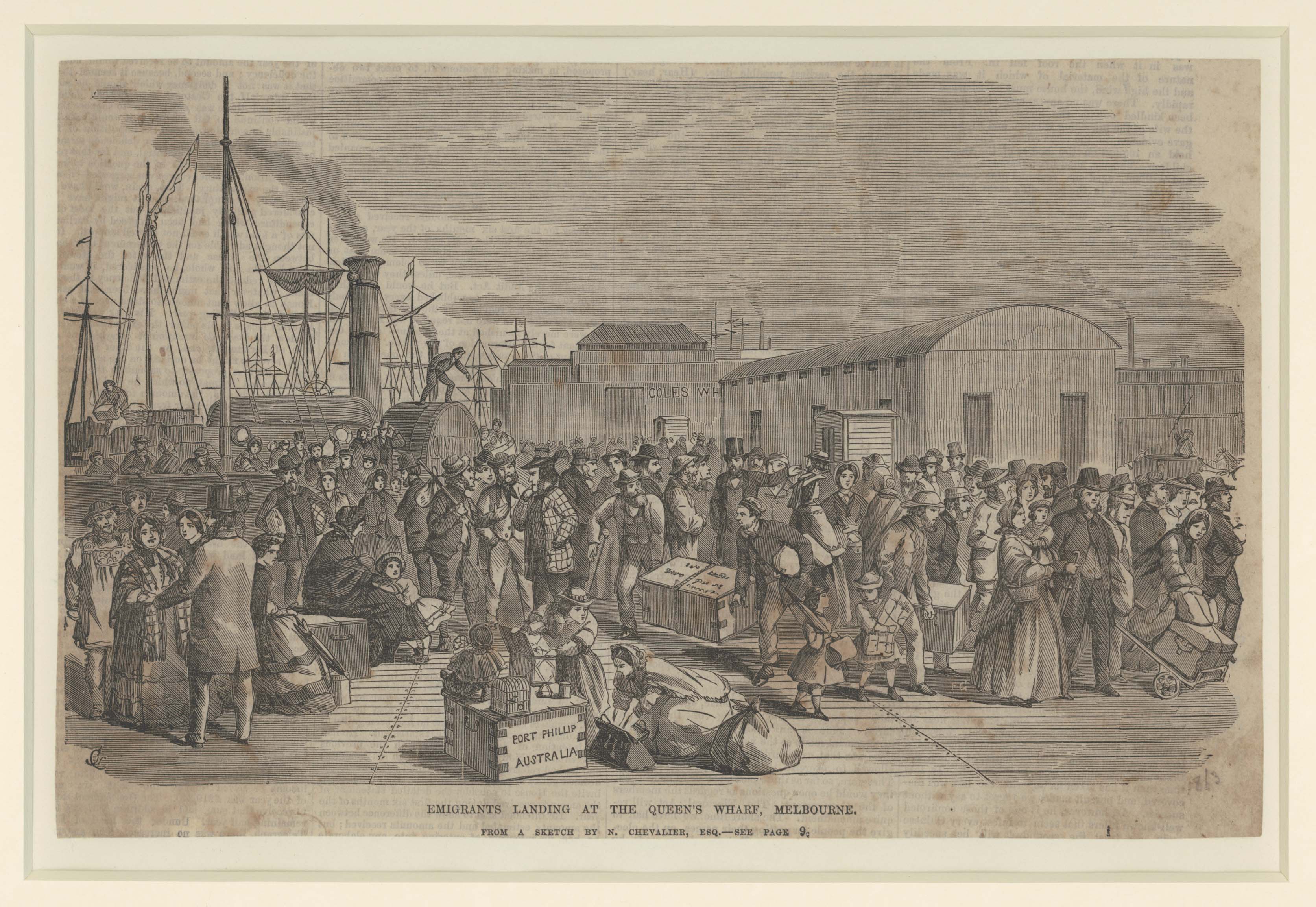 Emigrants Landing at the Queen’s Wharf, Melbourne, by Frederick Grosse. 