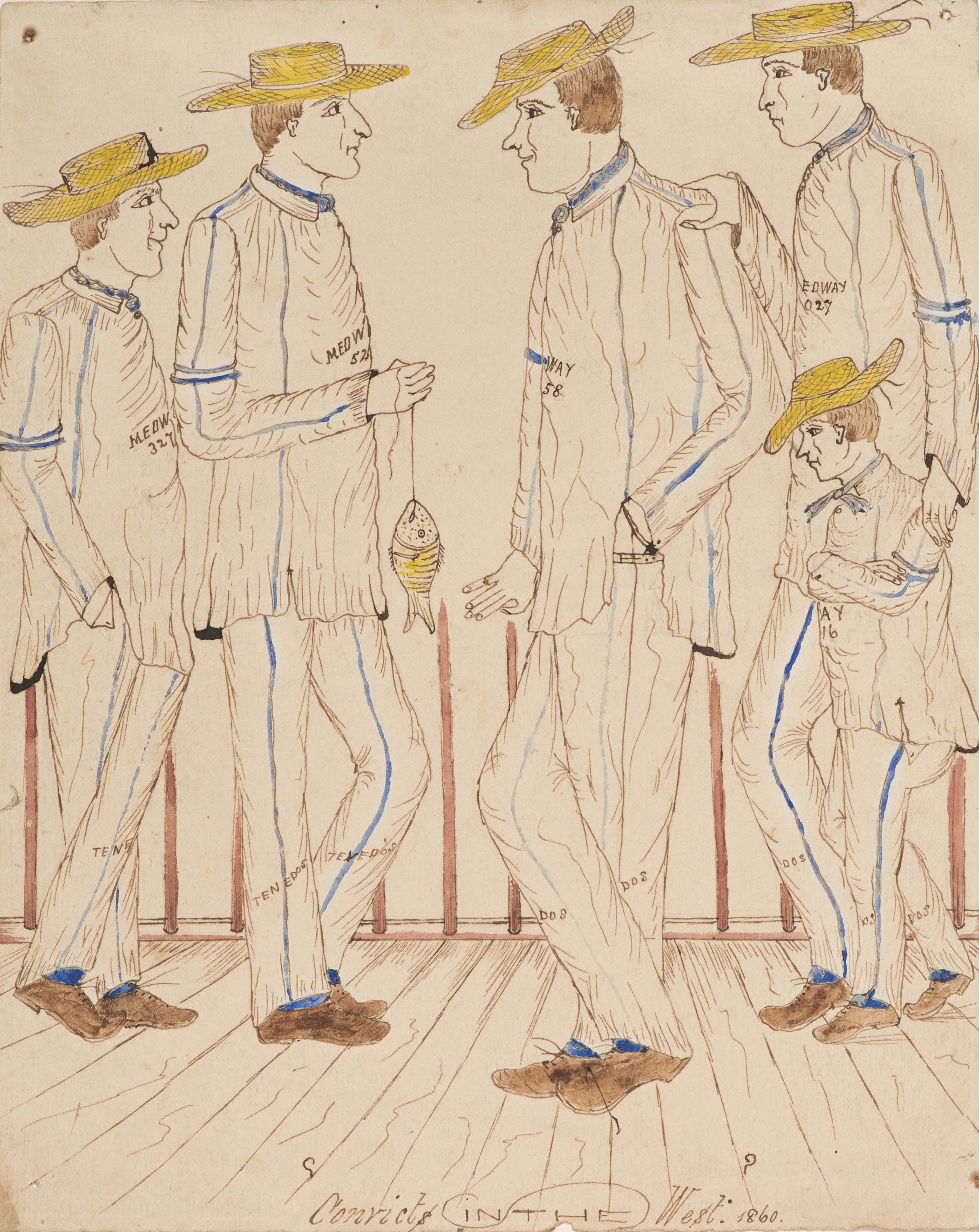 Sketch titled ‘Convicts in the West’.