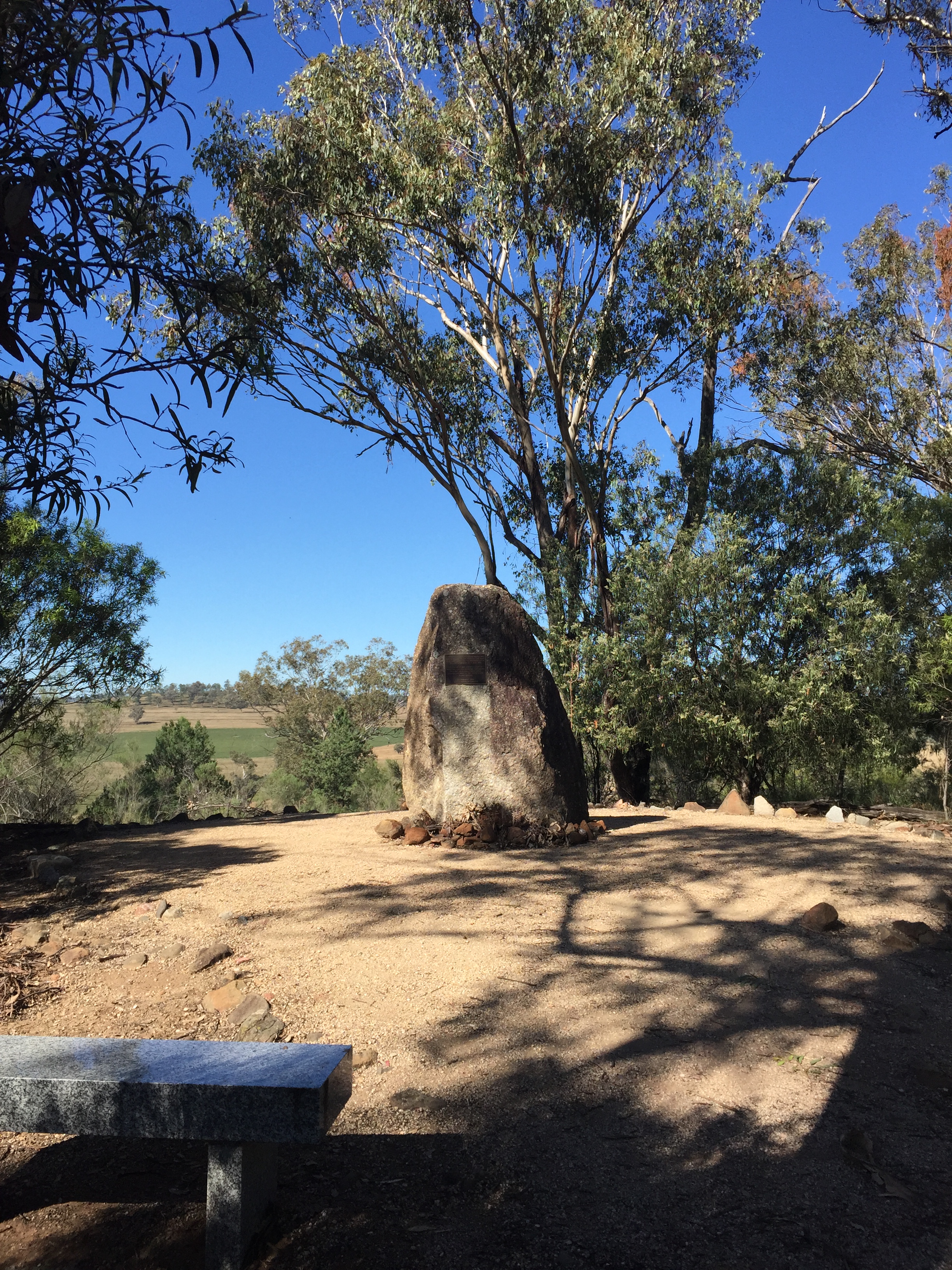 Memorial stone at Myall Creek. 