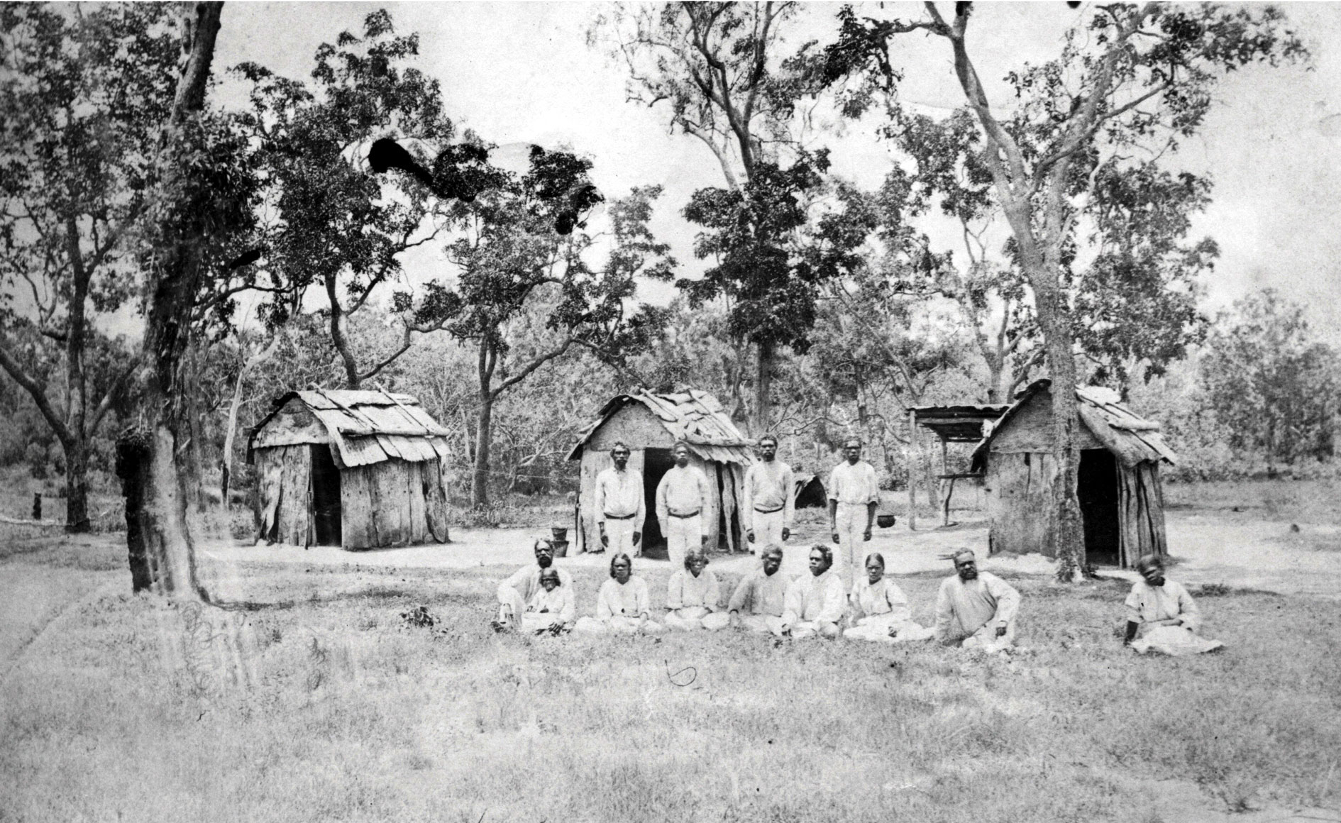 Native Police troopers at Laura River Native Police camp, Queensland, 1881