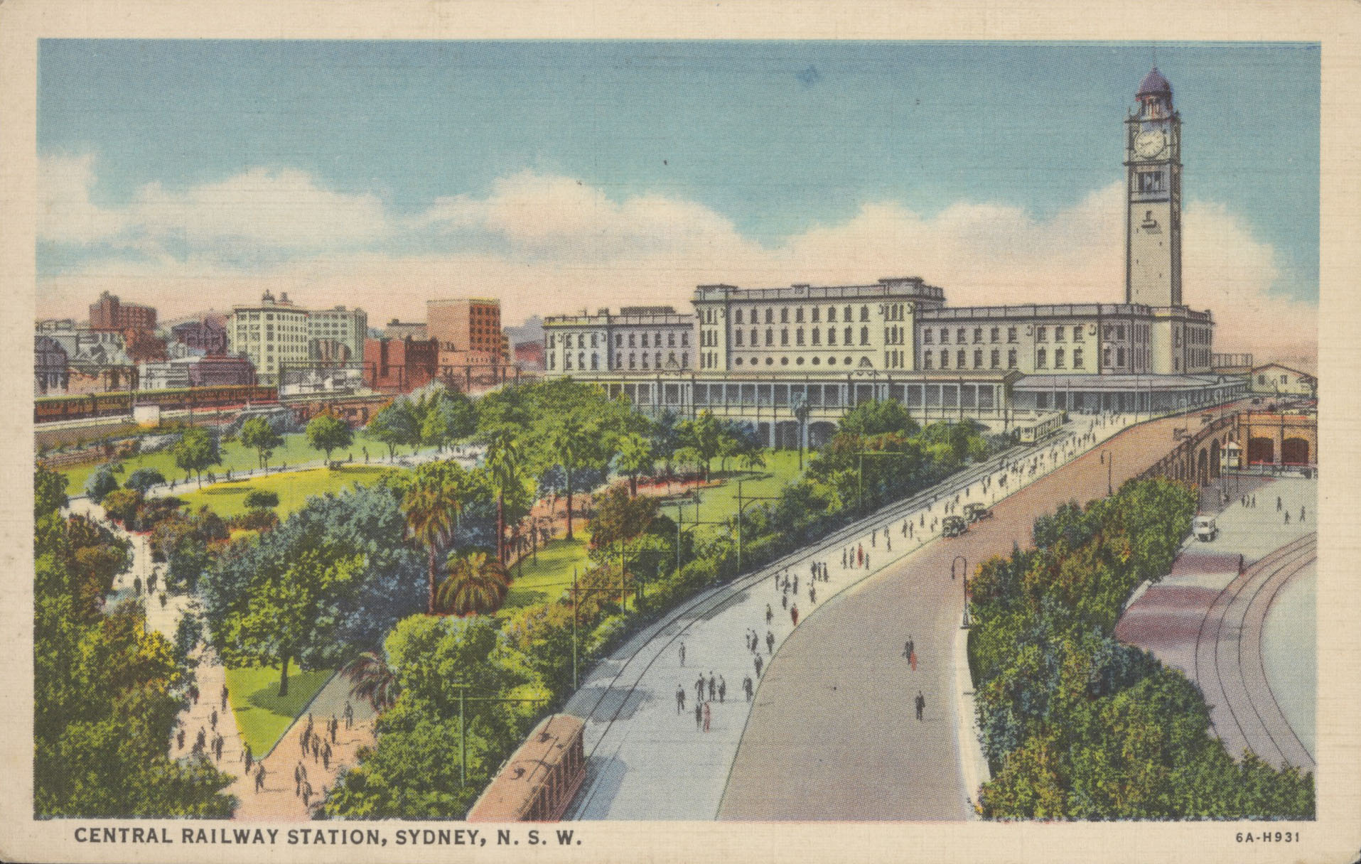 Postcard showing Central Railway Station, Sydney. 