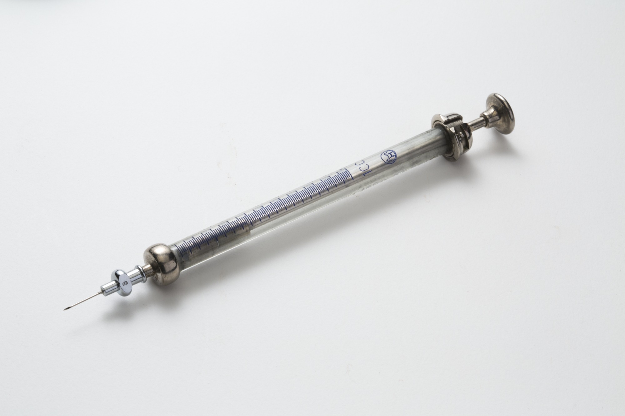 Syringe used in myxomatosis trials at Lake Urana, New South Wales in 1954.
