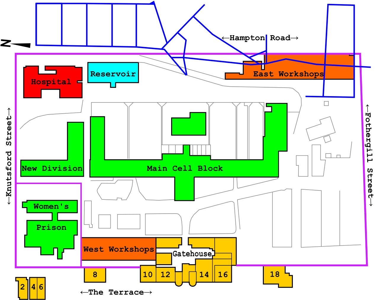 Fremantle Prison Map.