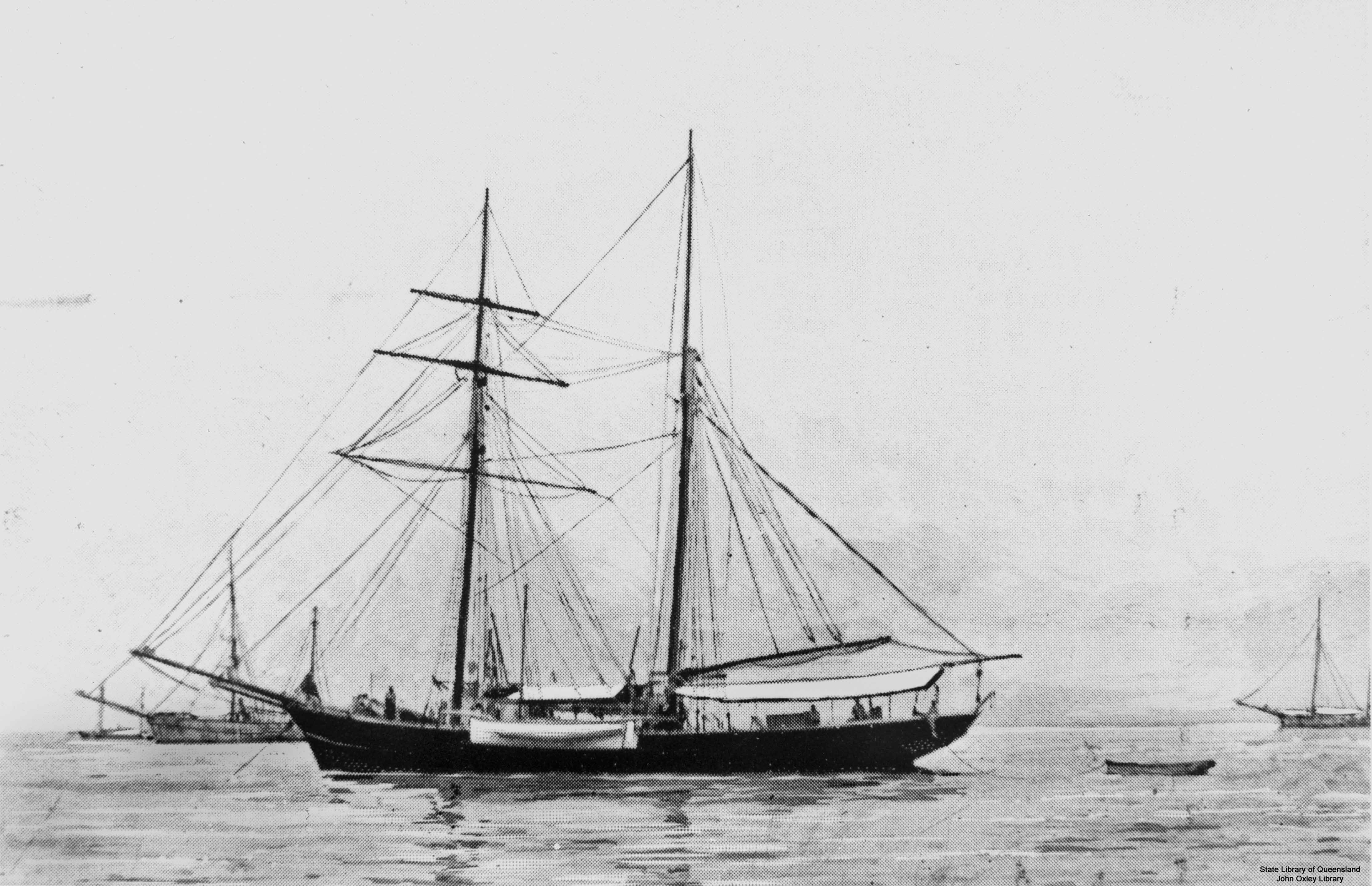 Pearling schooners <i>Olive</i>, <i>Sagitta</i> and <i>Skitty Belle</i>, 1899