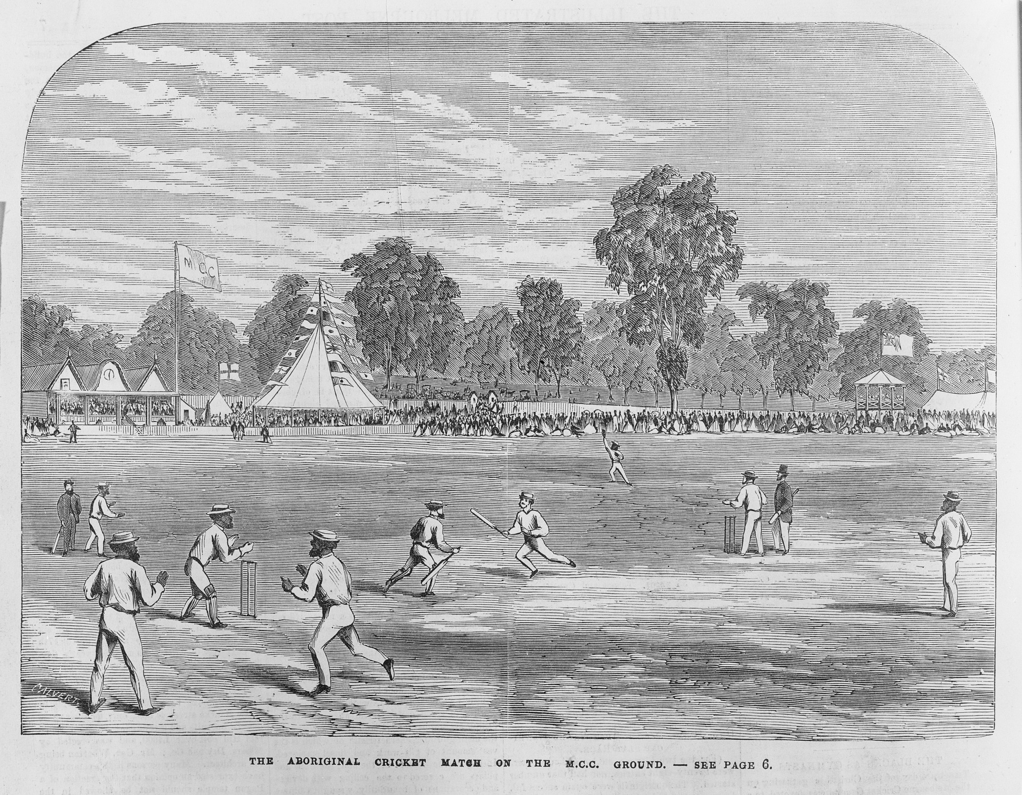 An Aboriginal cricket match, Melbourne, 24 January 1867.