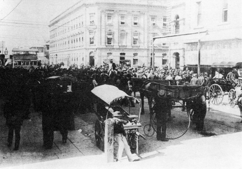 Election day, 25th April 1896, in Adelaide — the first Australian election and referendum in which women could cast a vote. 