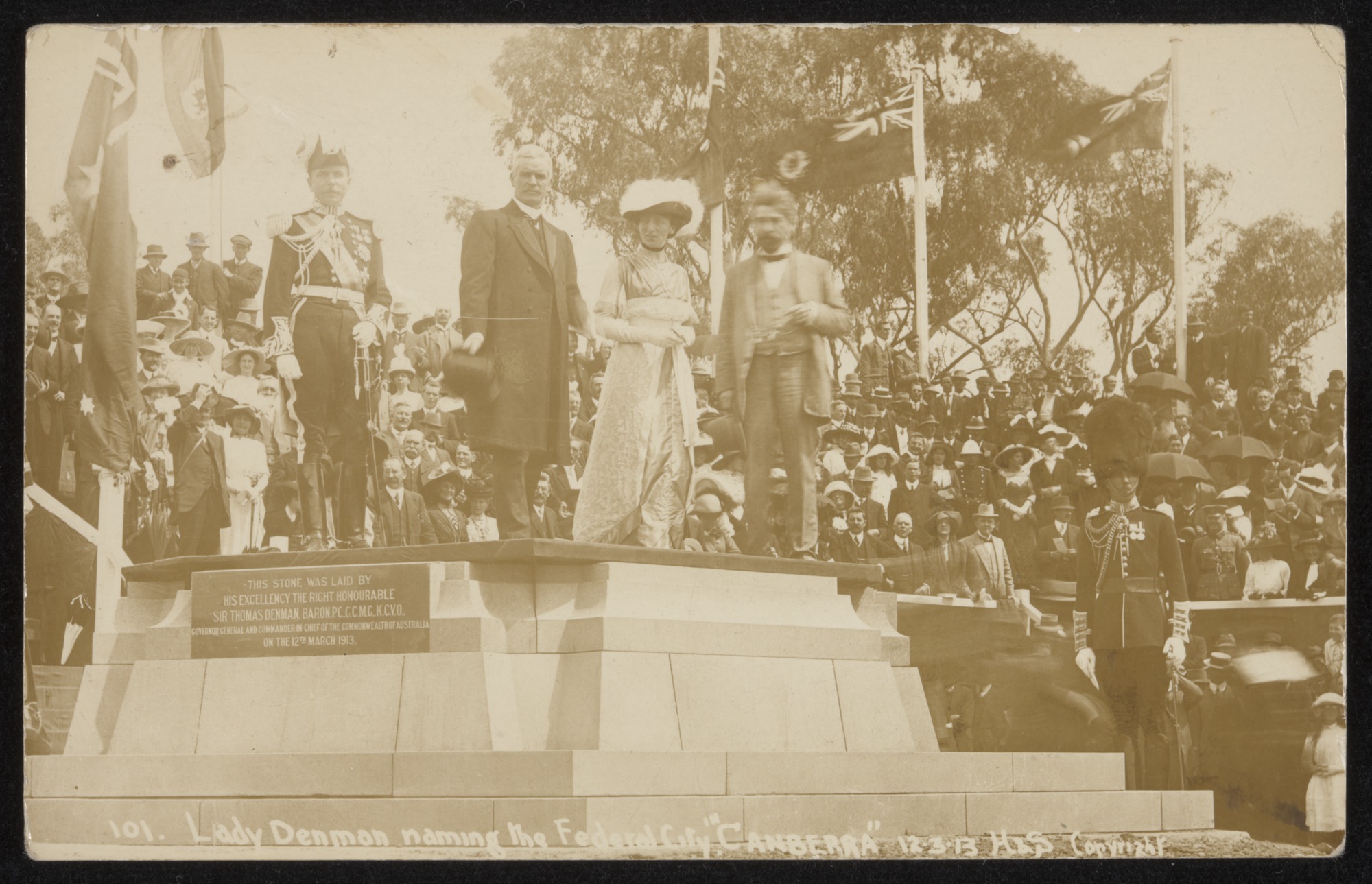  A ceremony to name Australia’s new capital ‘Canberra’, Kurrajong Hill (now known as Capital Hill), 12 March 1913.