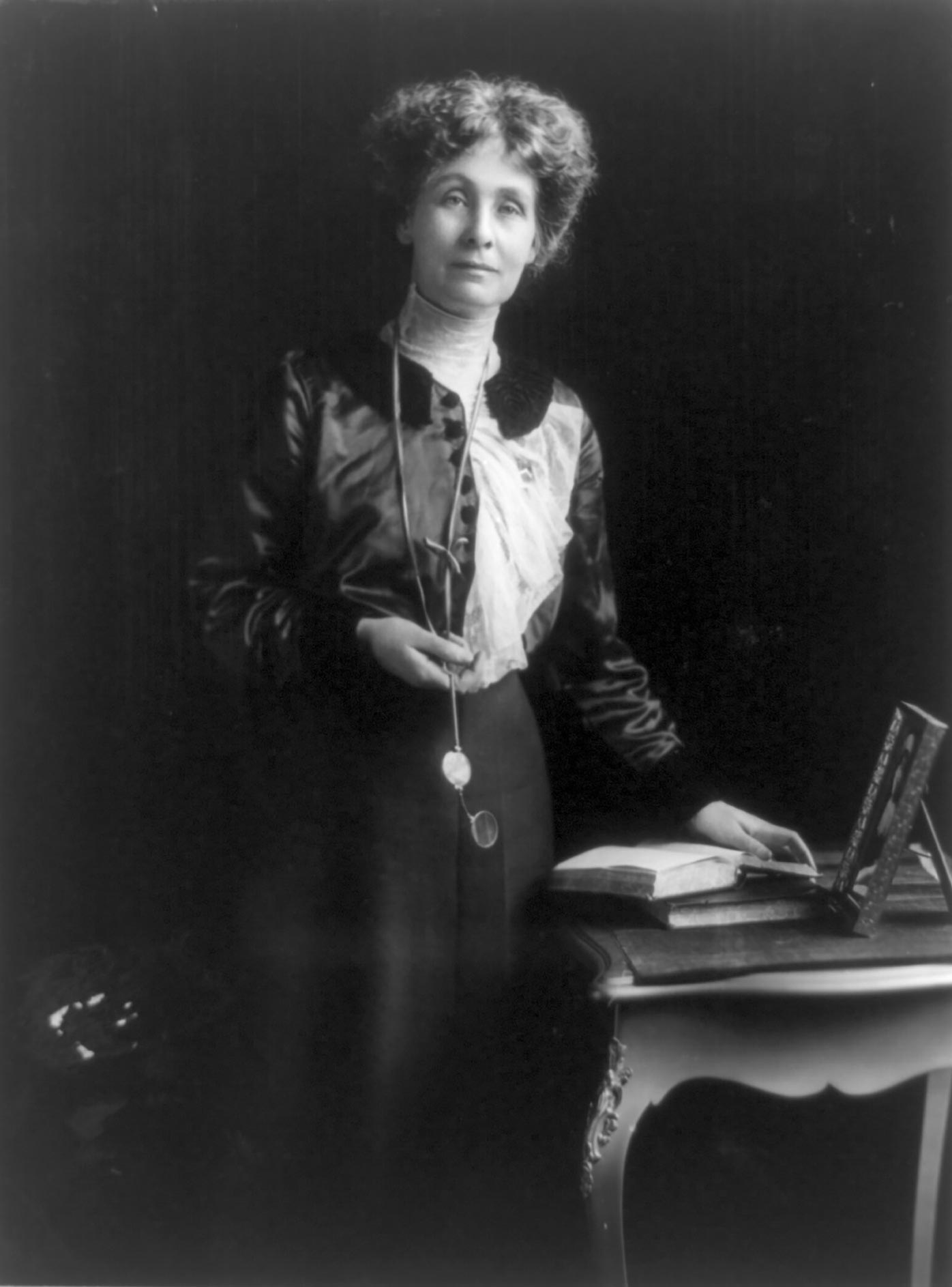 British suffragette Emmeline Pankhurst, about 1913. Library of Congress.