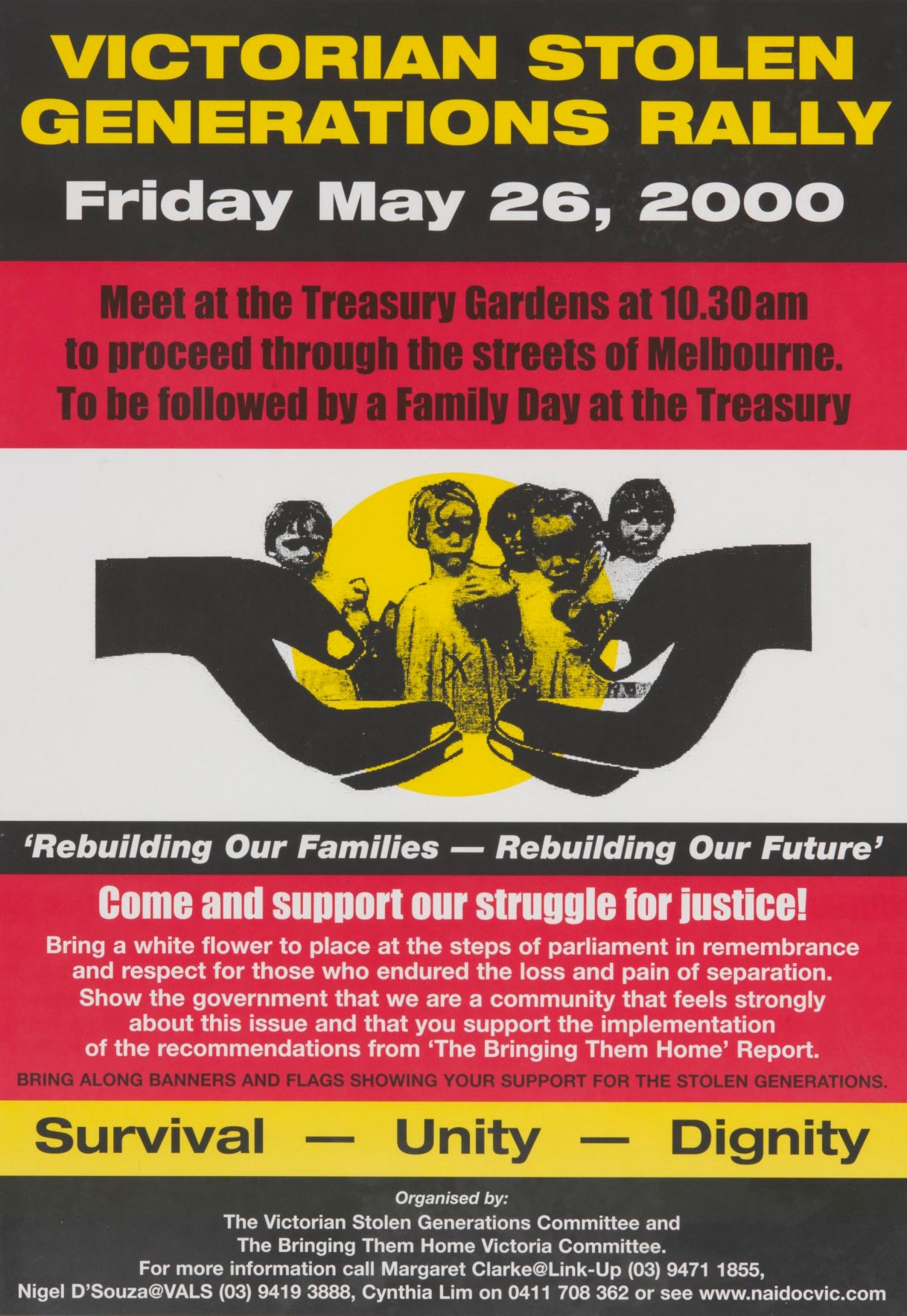 Victorian Stolen Generations Rally poster, 2000. 