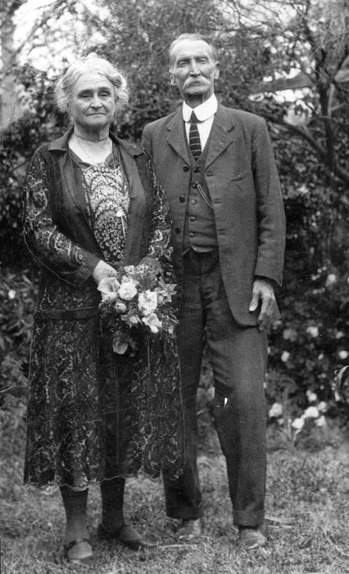 Edith and James Cowan on their golden wedding anniversary, 14 November 1929.