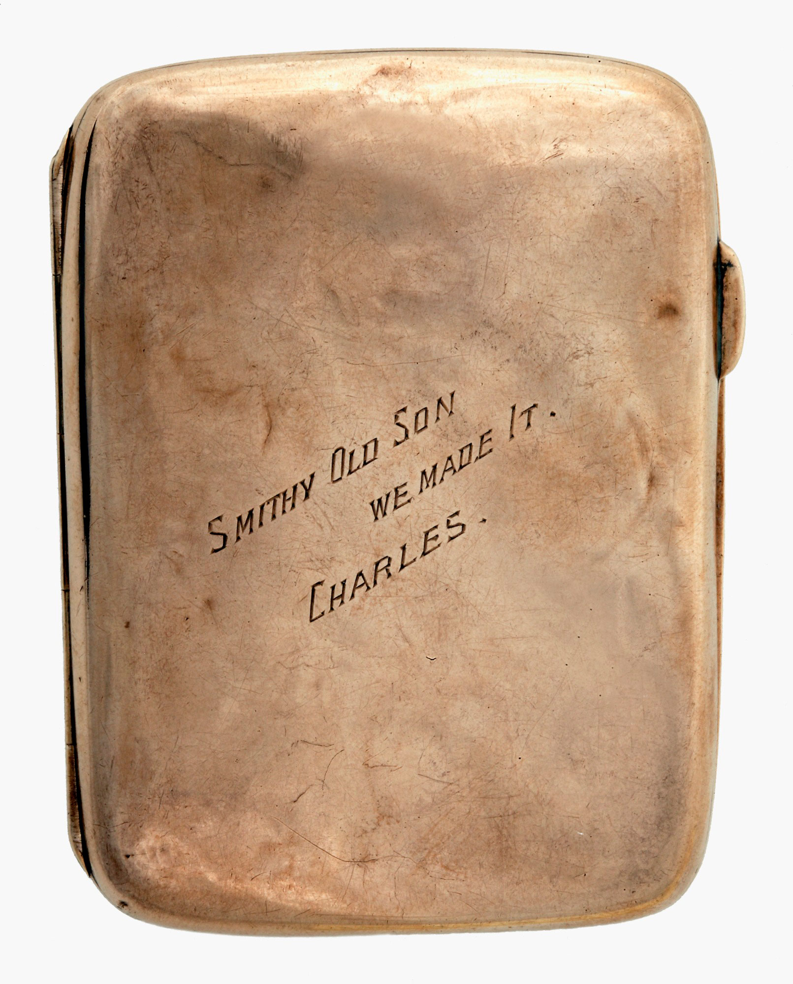Gold cigarette case gifted to Charles Kingsford Smith by Charles Ulm.