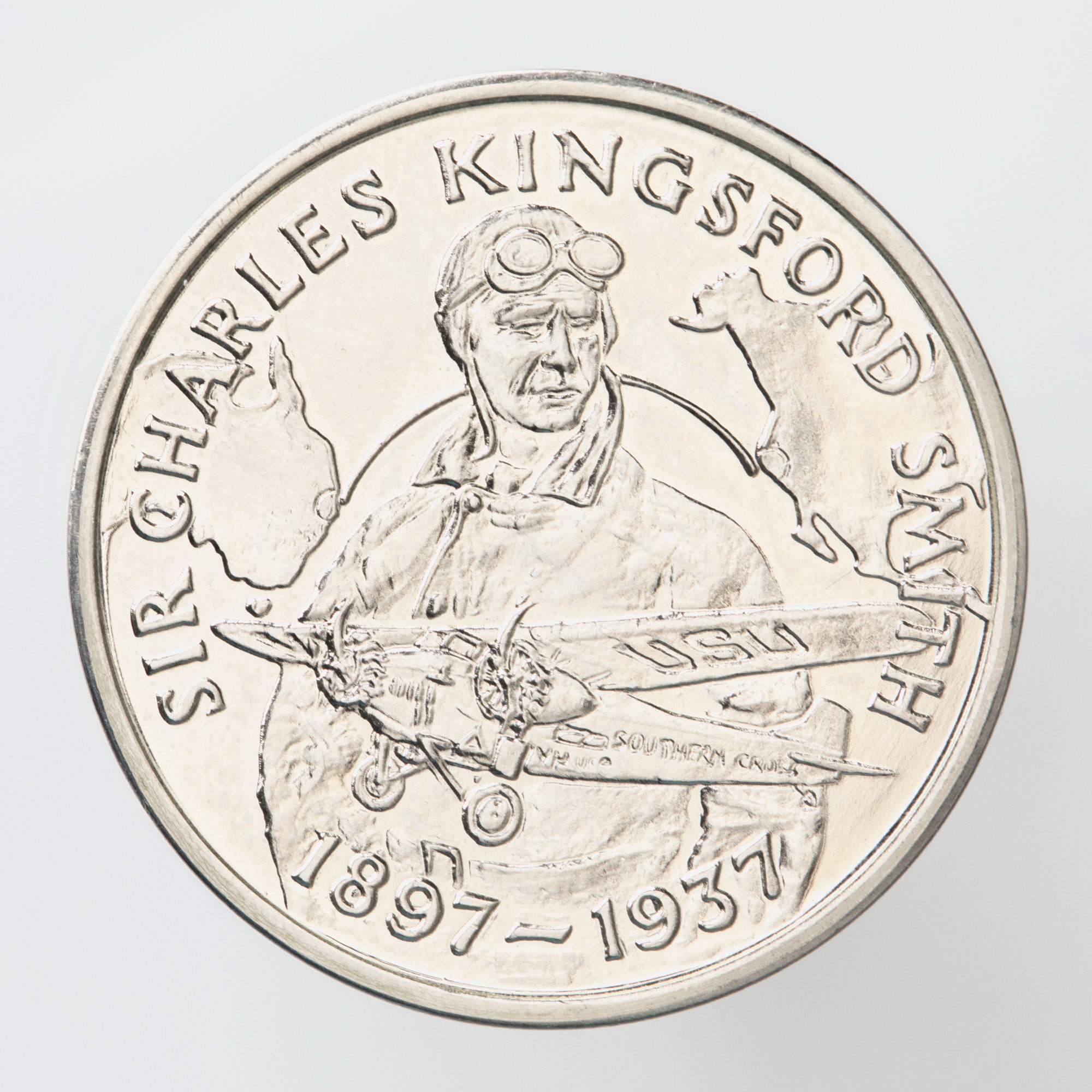 Australian bicentennial commemorative medal depicting Sir Charles Kingsford Smith.