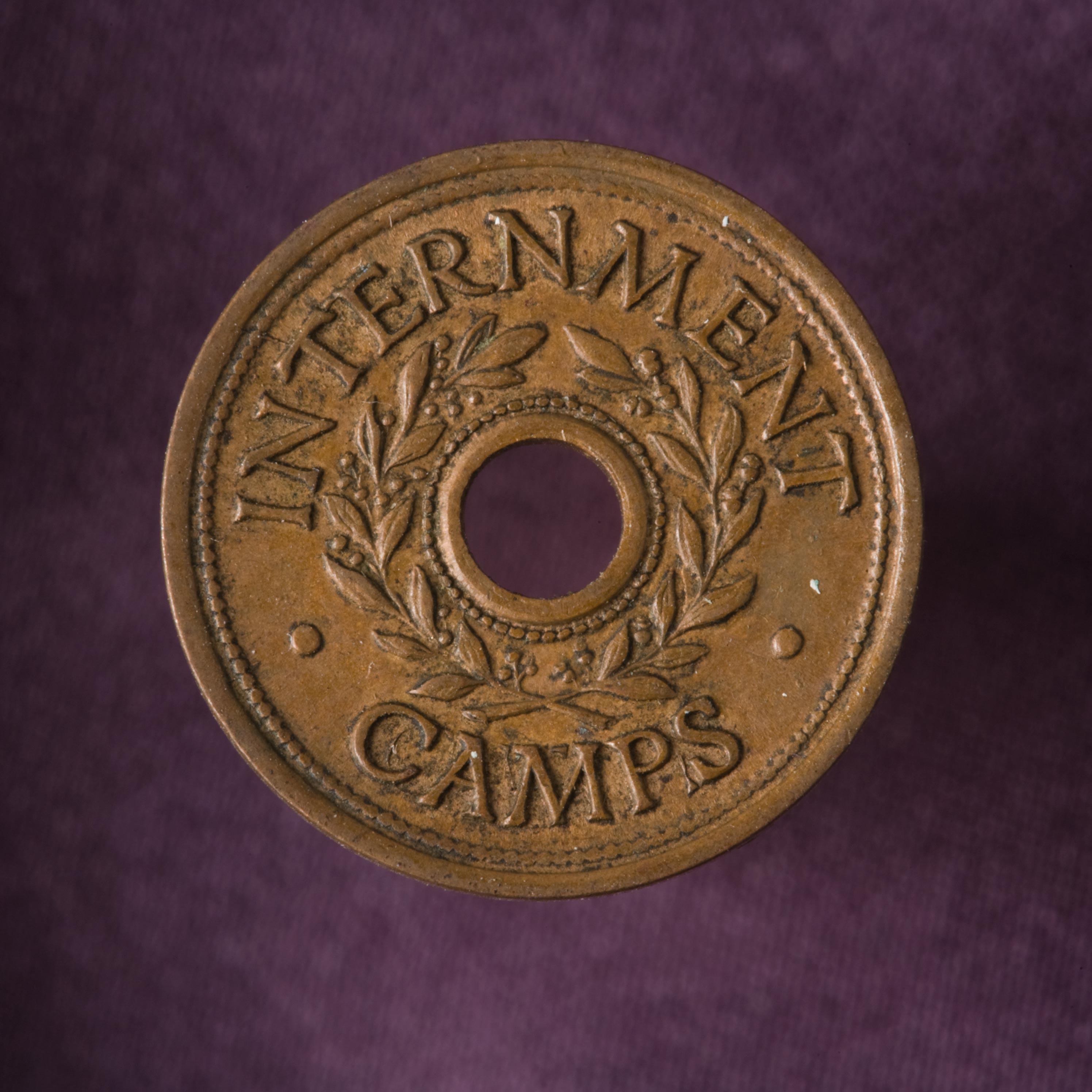 Second World War internment camp token.