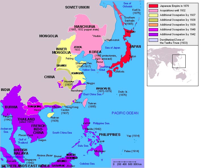 Map of the Japanese empire