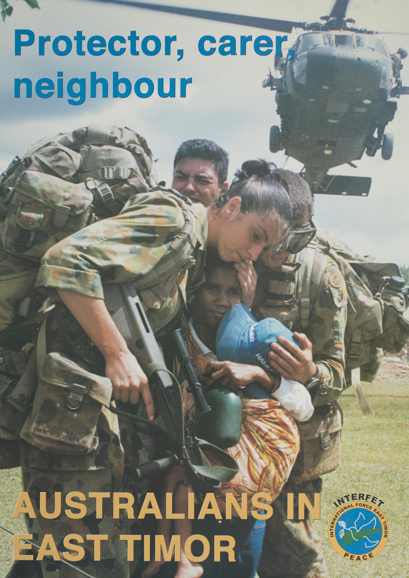 Poster showing Australian peacekeepers in East Timor.