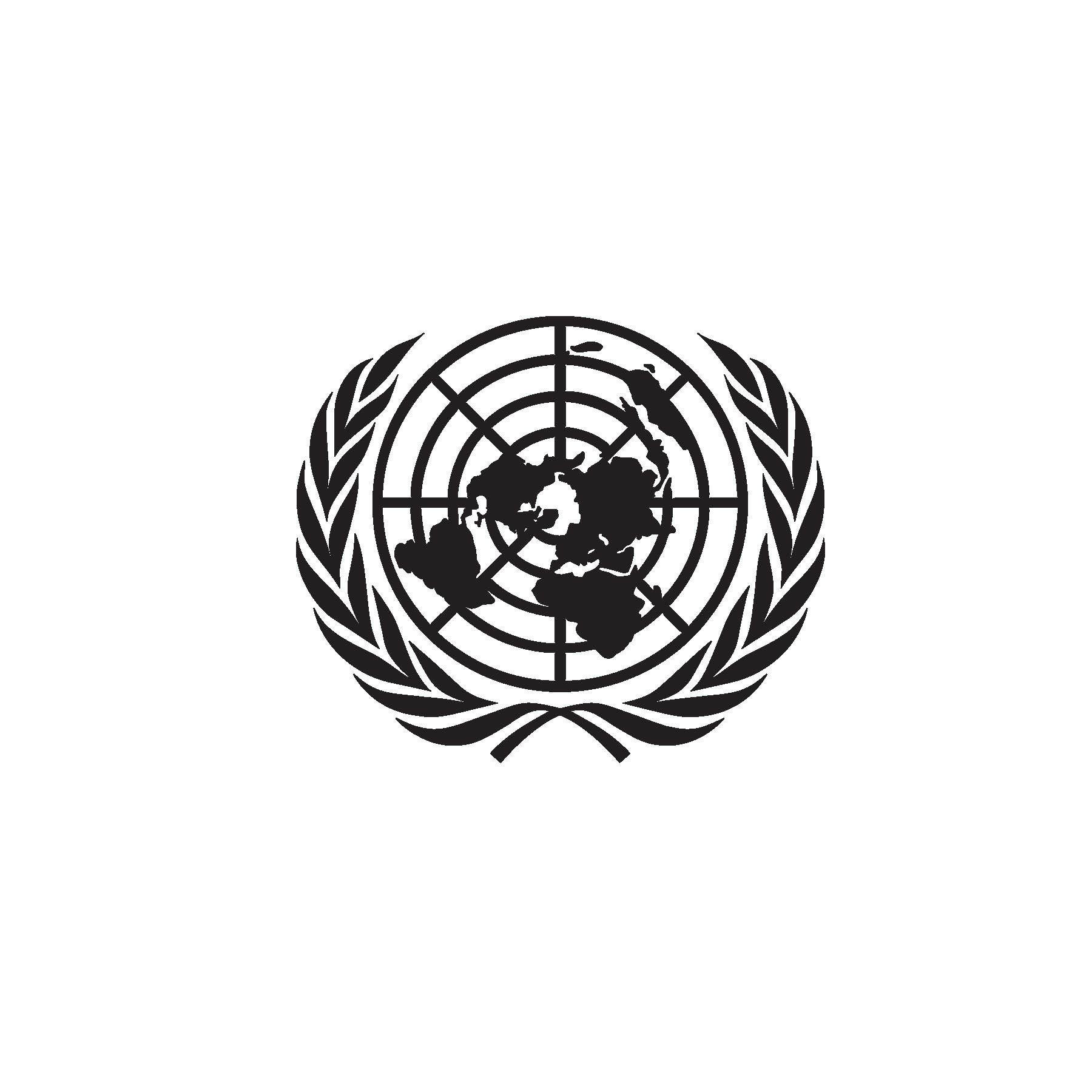 United Nations emblem.