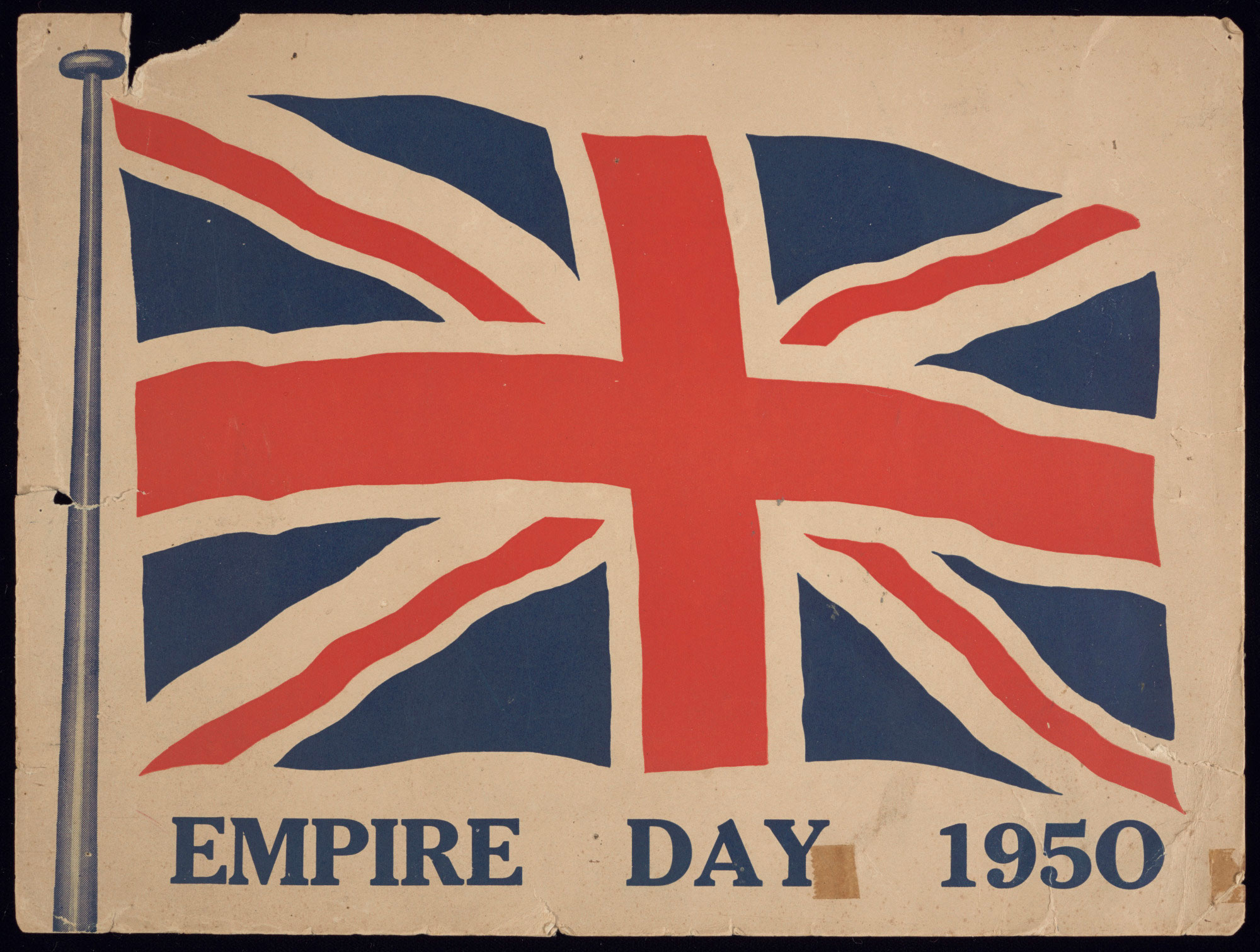 Union Jack 'Empire Day 1950' flag.