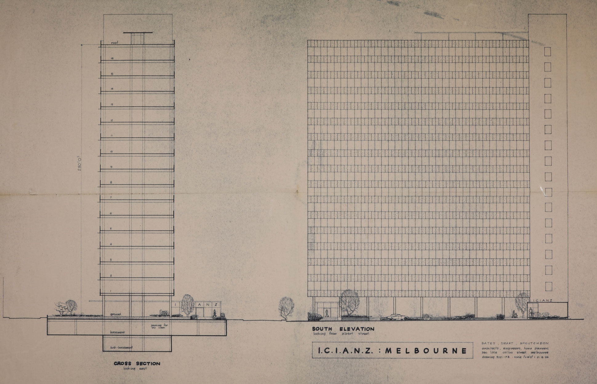 Architectural plans for ICI House.