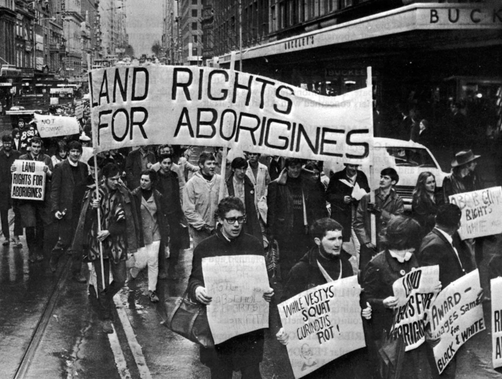 Land rights march in Melbourne, 1968.