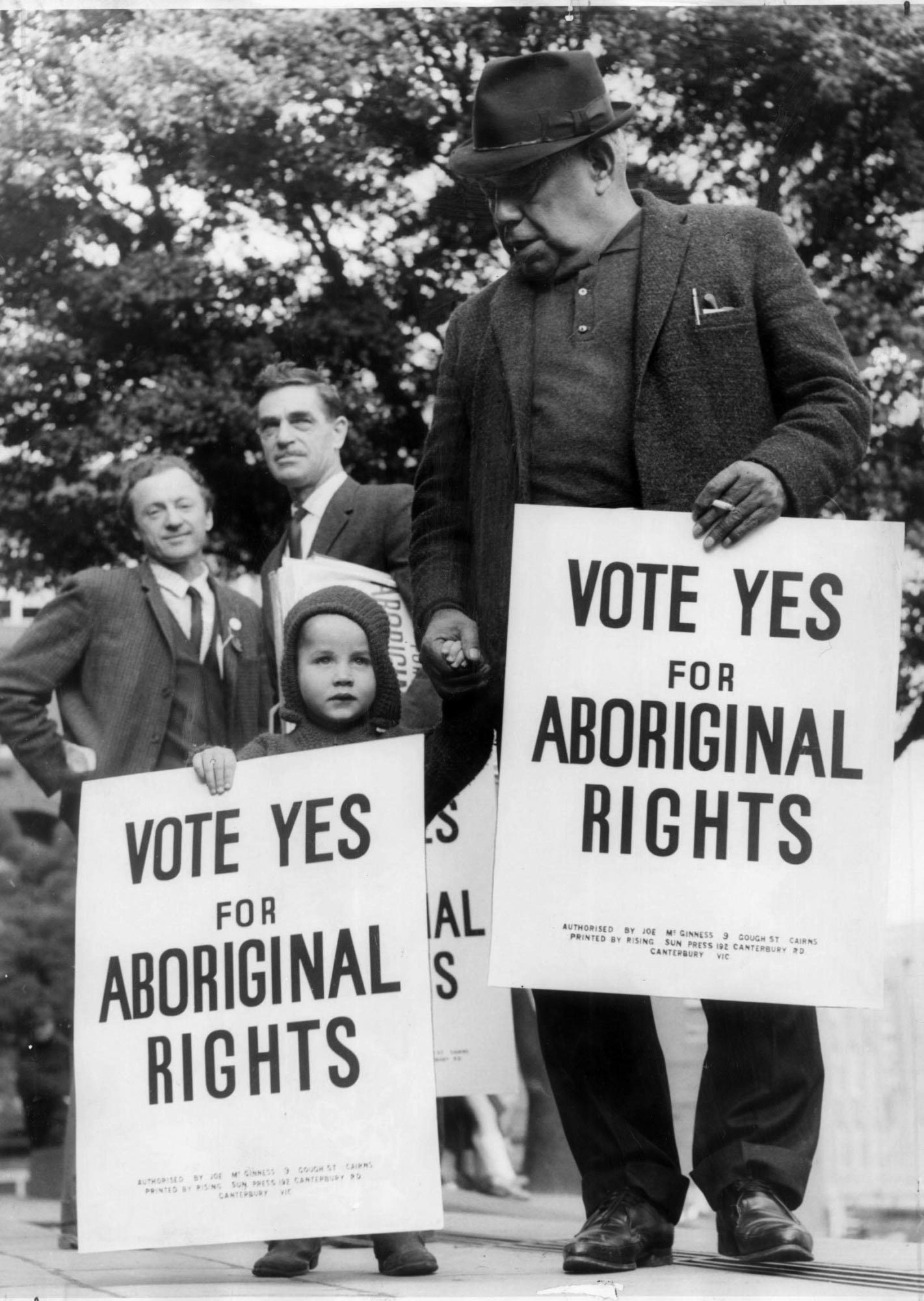 Bill Onus, President of the Victorian Aborigines' Advancement League at a march for Aboriginal rights, May 1967.