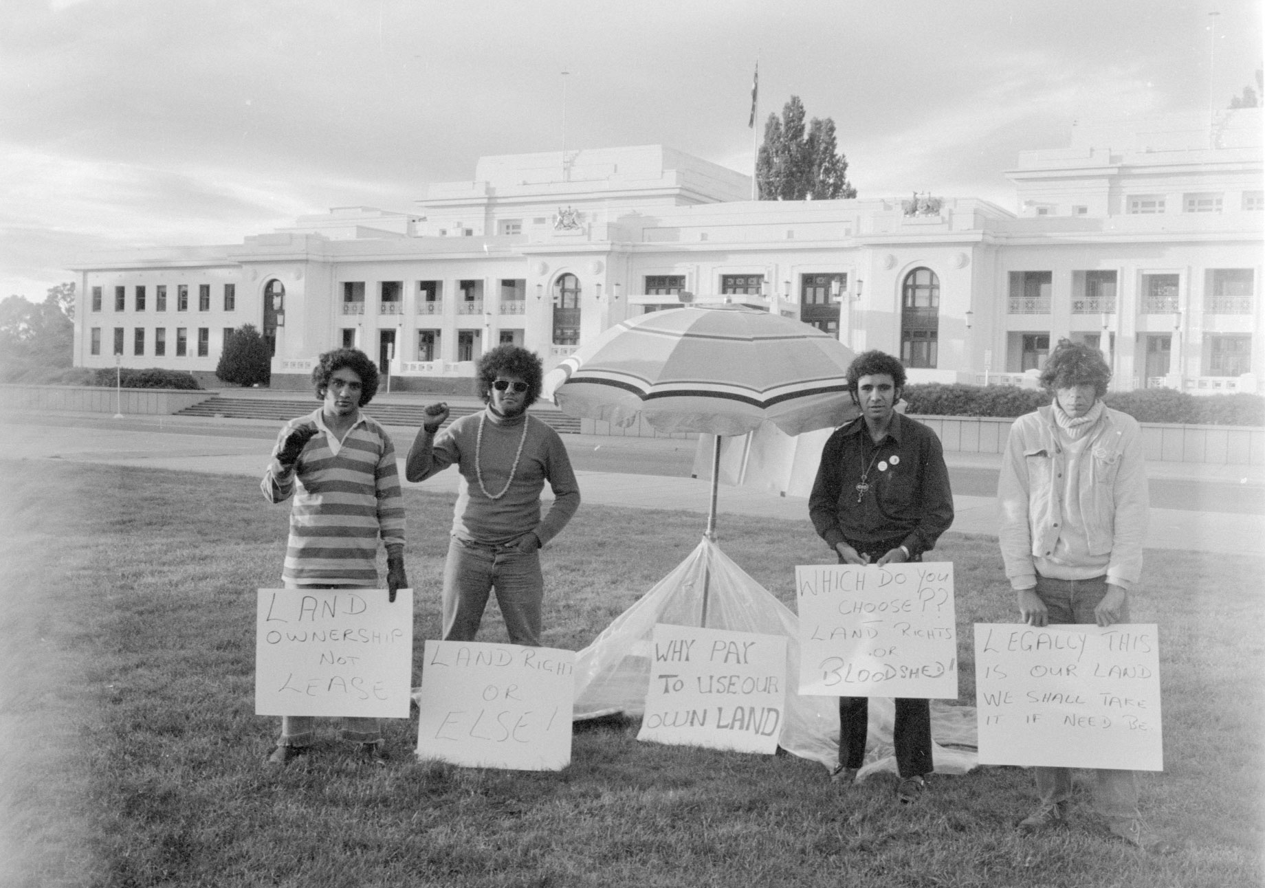 The original Aboriginal Tent Embassy, 27 January 1972.