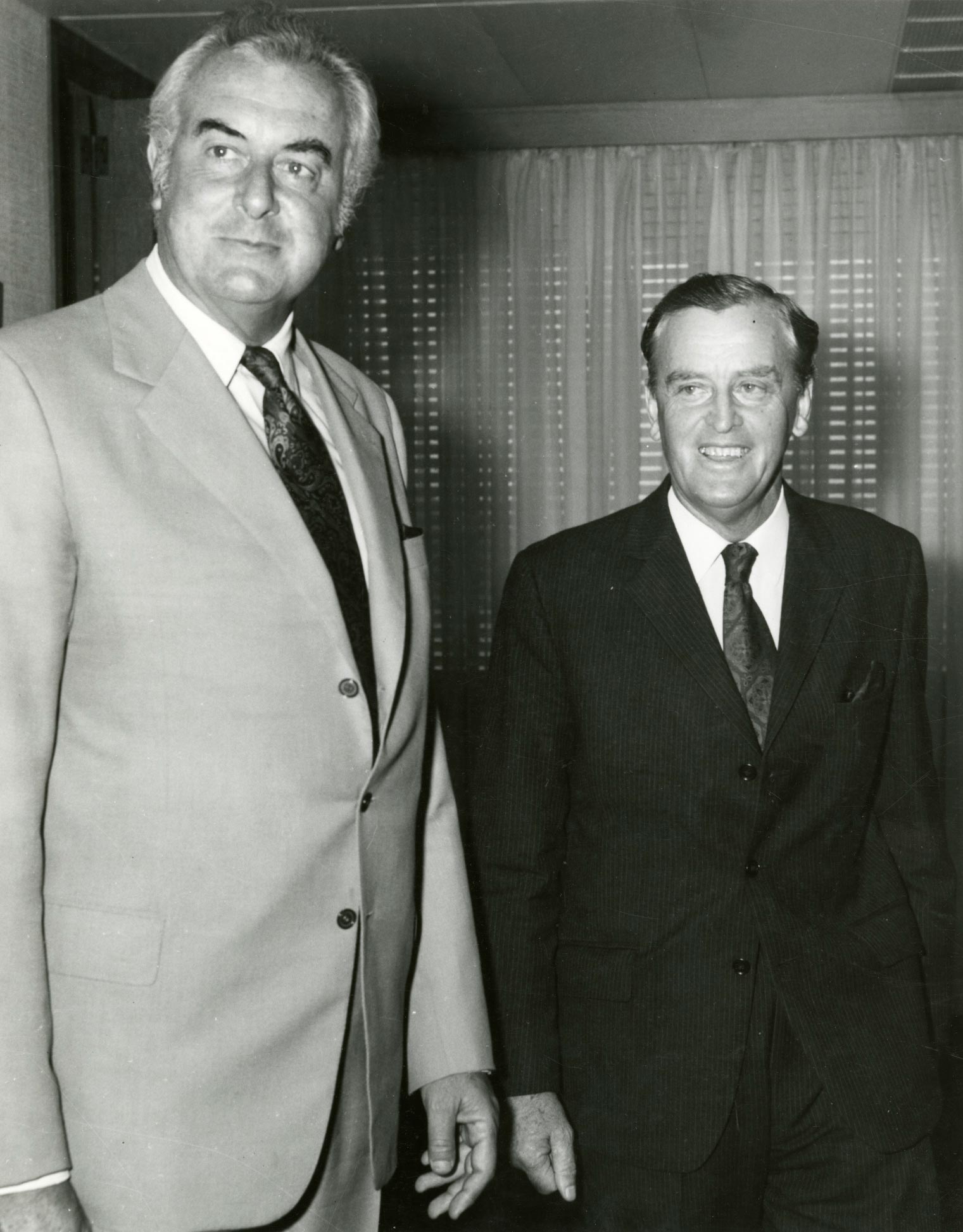 Queensland Premier Joh Bjelke-Petersen and Prime Minister Gough Whitlam, 1973