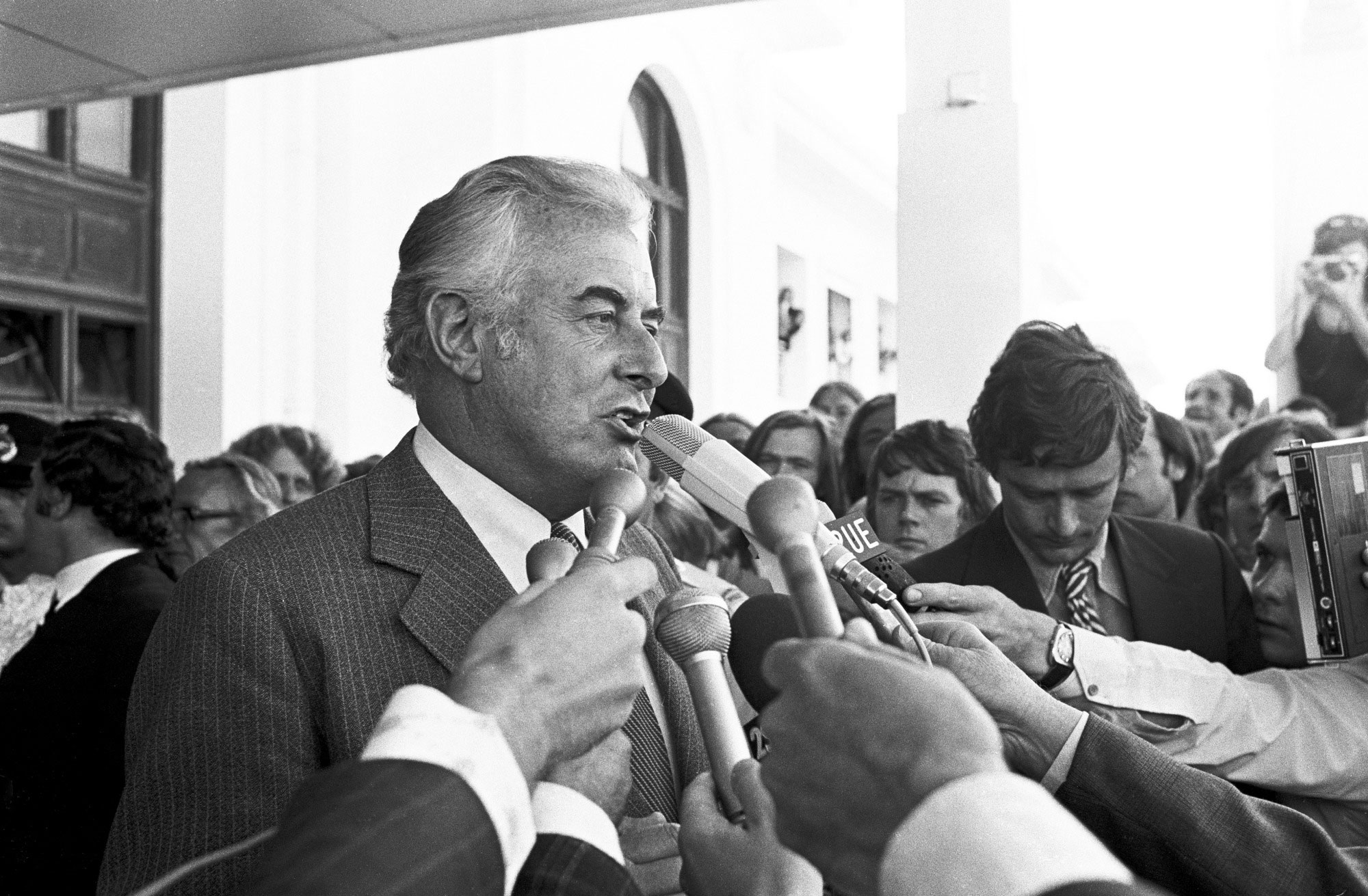 Gough Whitlam speaking after the dismissal of his government, 11 November 1975

