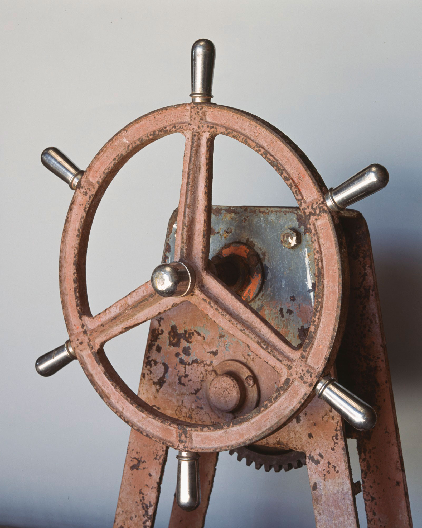 Ship's wheel from the fishing and refugee vessel Hong Hai.