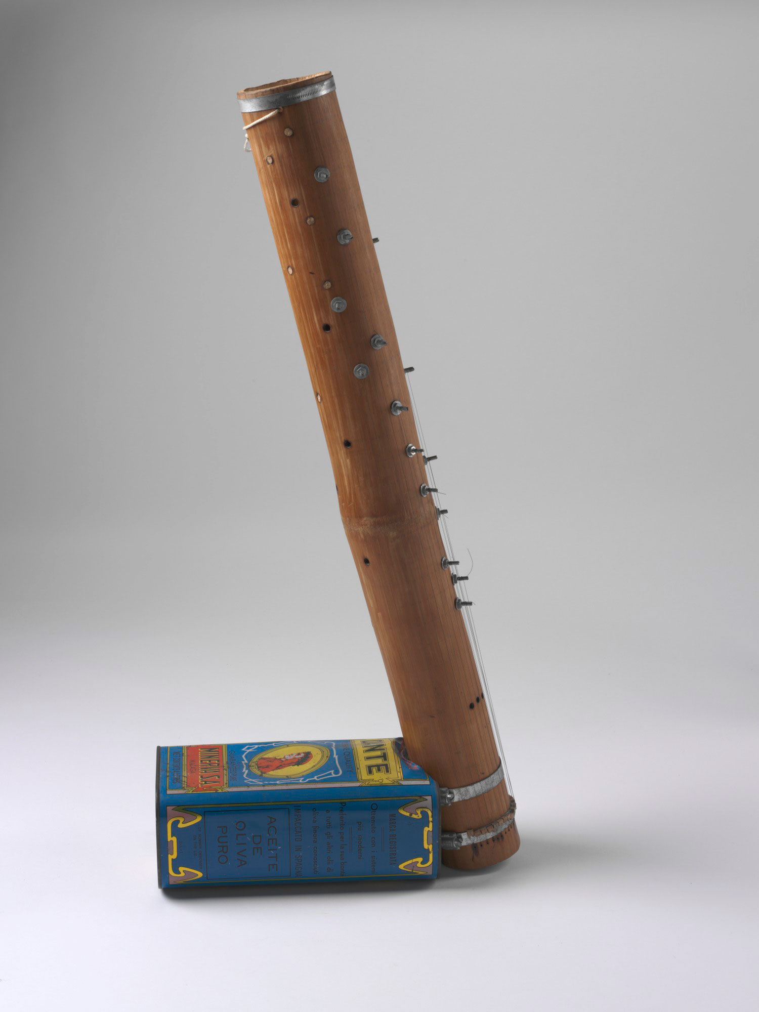 Bamboo hybrid stringed musical instrument called a ‘dan tre’.