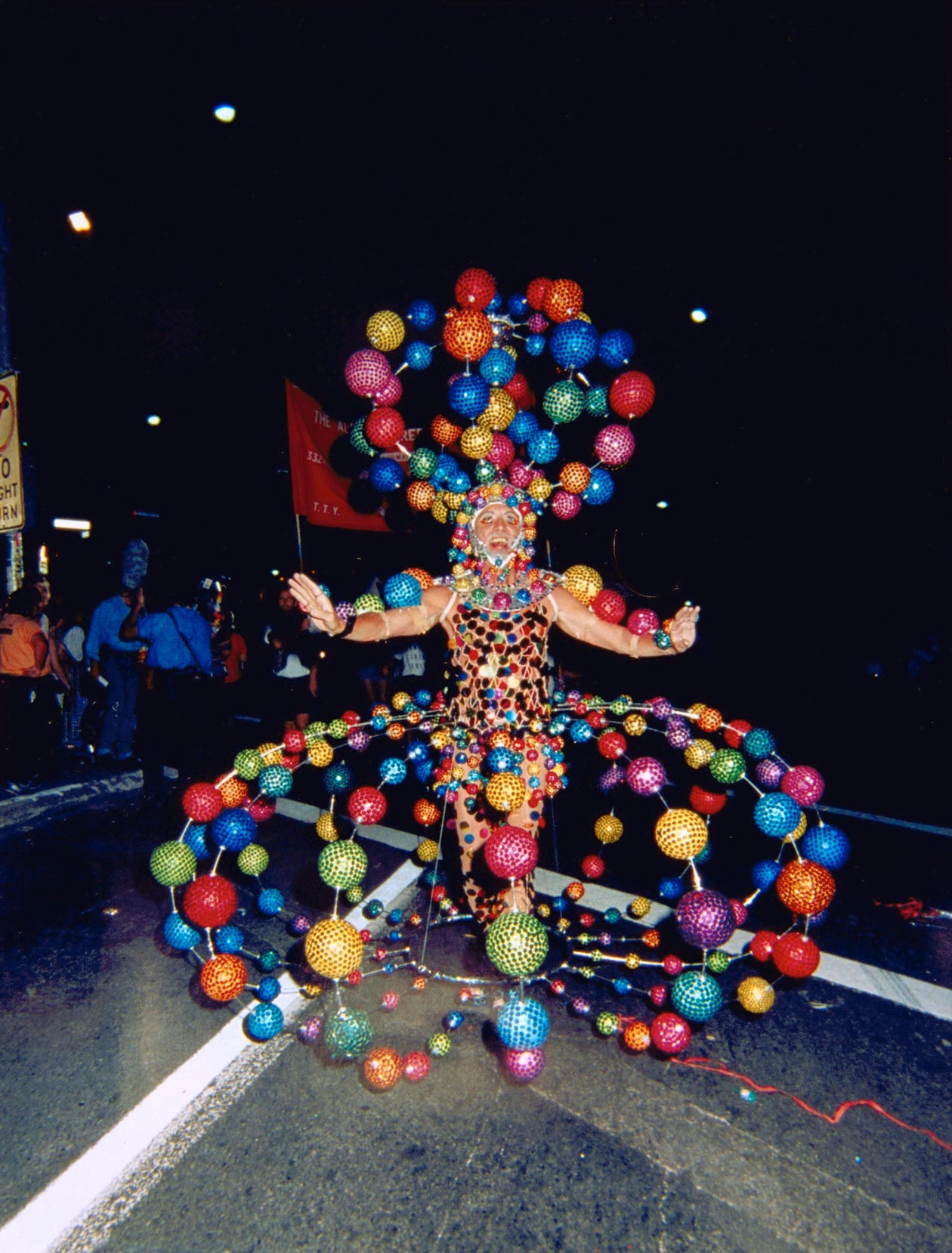 Jacques Straetmans wearing the ‘Lucille Balls’ costume, designed by Ron Muncaster, 1994.