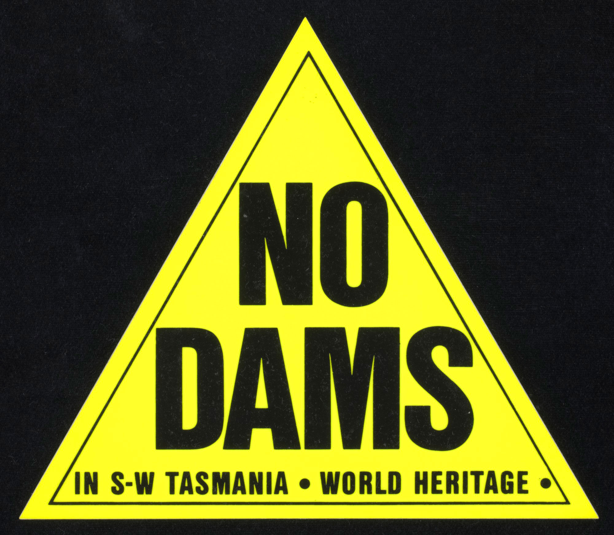 <p>‘No dams’ sticker</p>
