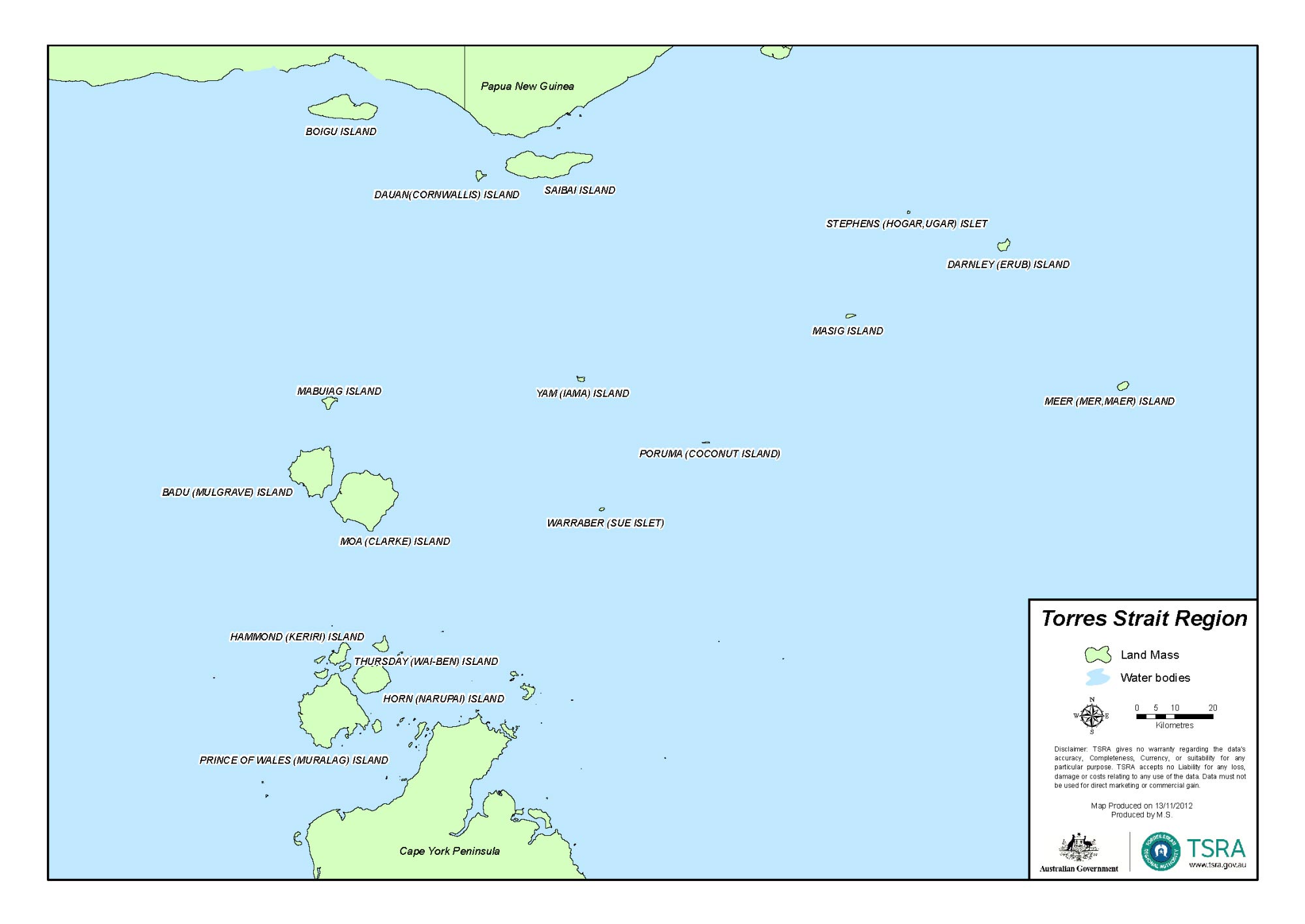 Map of the Torres Strait.