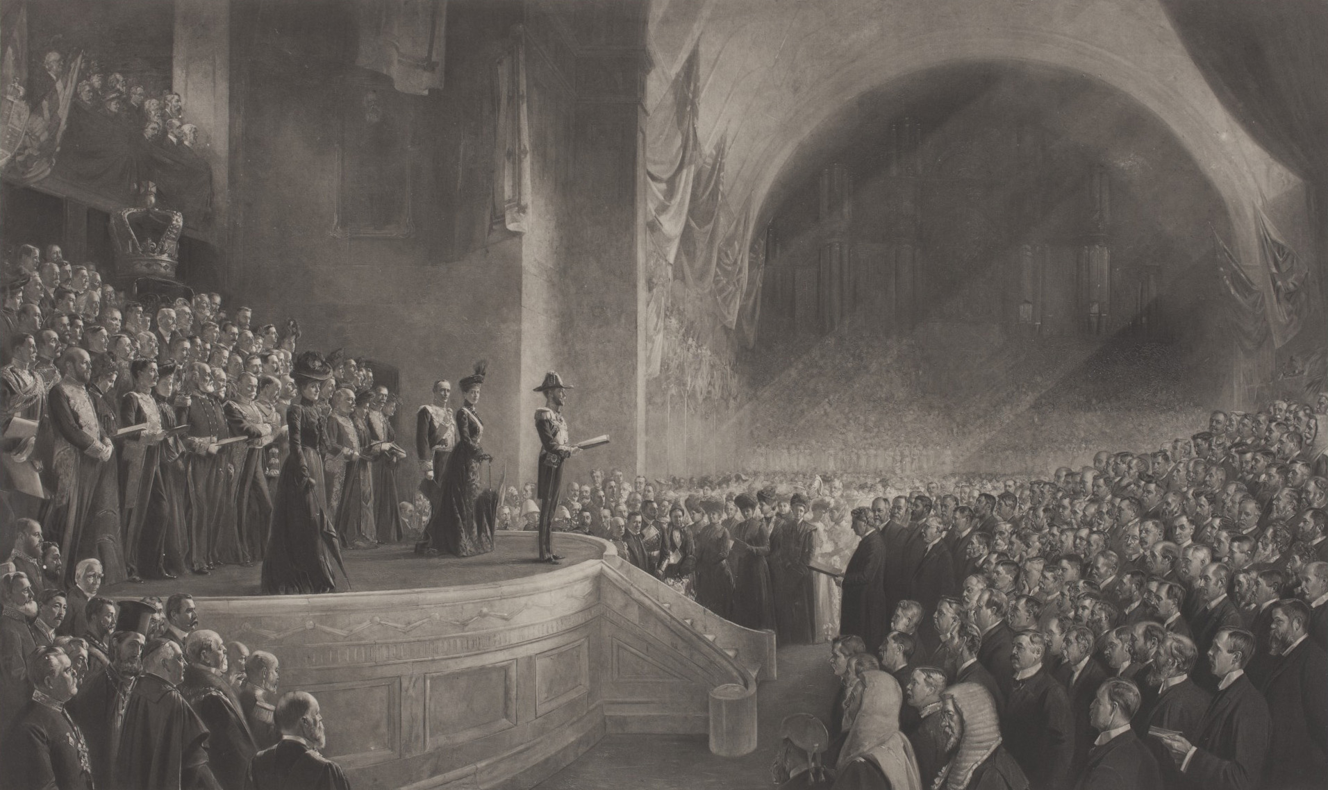 Opening of the First Parliament of the Commonwealth of Australia by HRH  The  Duke of Cornwall and York (Later HM King George V), May 9, 1901, by Tom Roberts