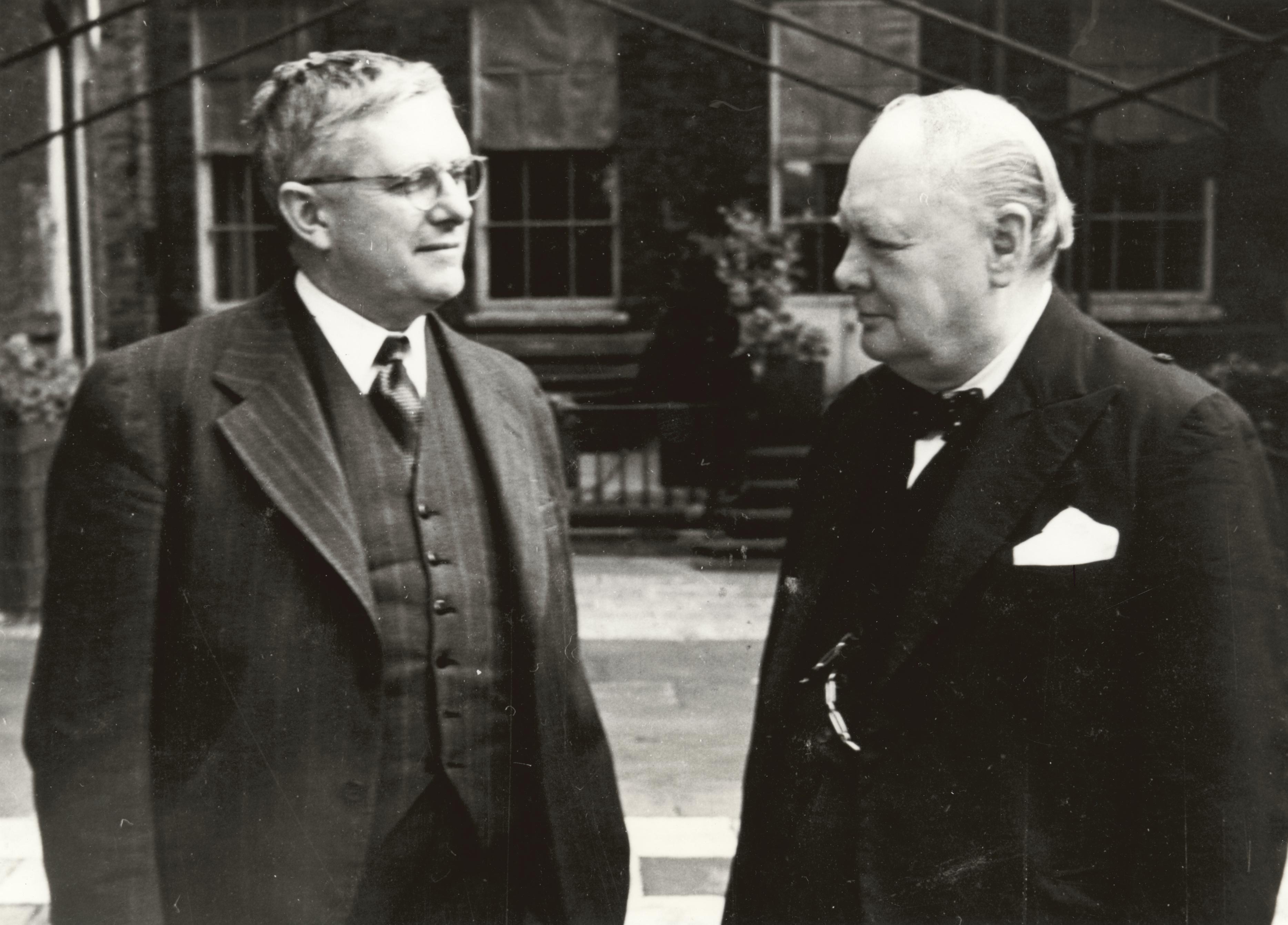 Australia’s Minister for External Affairs, Dr V.H. Evatt (left) with British Prime Minister Winston Churchill, London, 1942 or 1943.