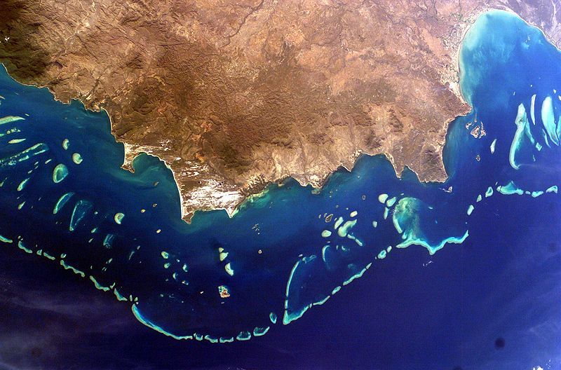 Satellite image of the Great Barrier Reef, 18 October 2010.