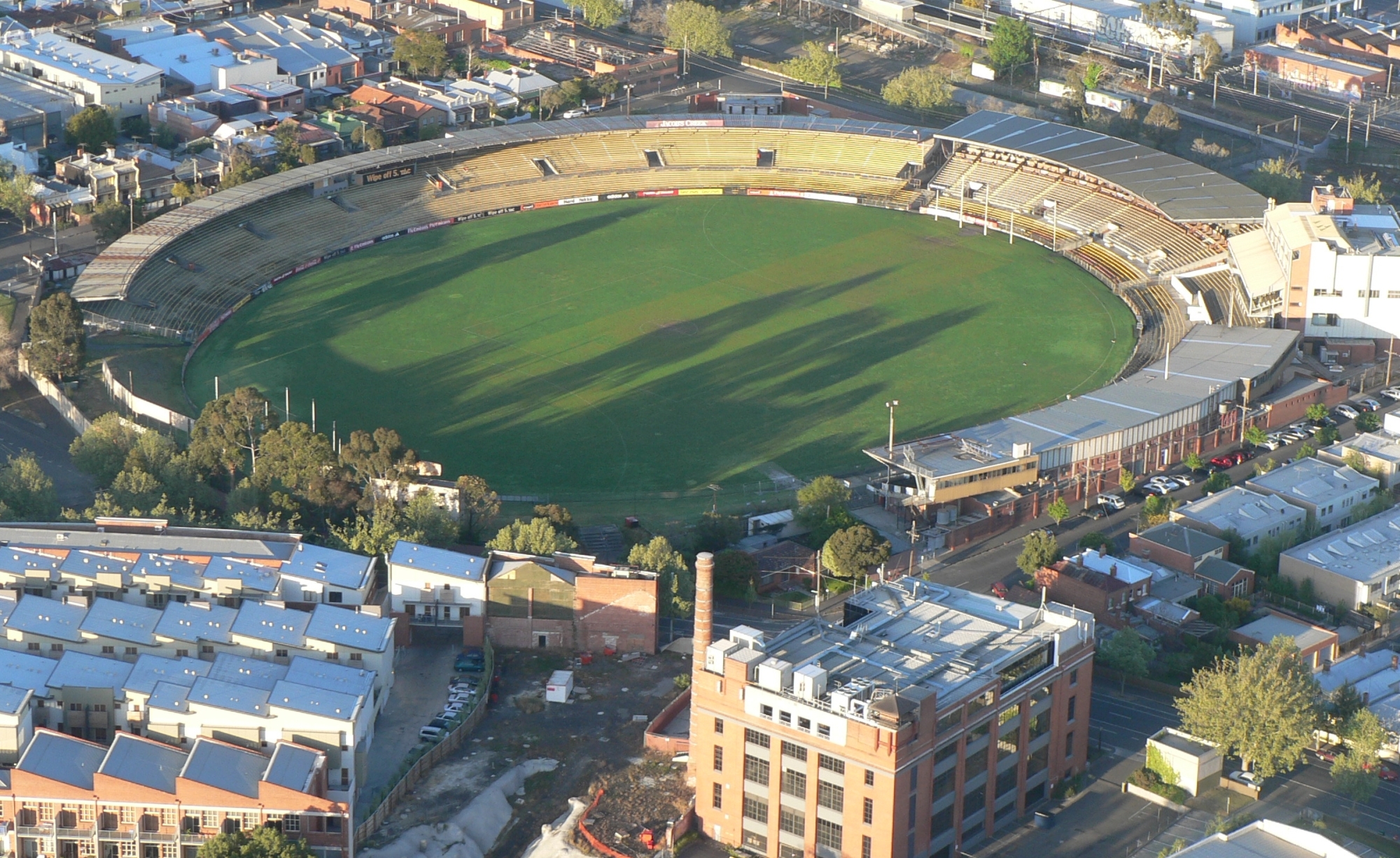 Aerial view of Collingwood’s historical home ground, Victoria Park.
