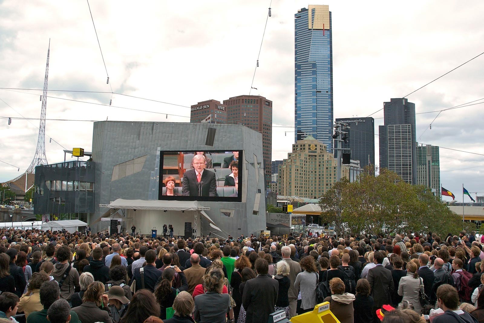 <p>National Apology to the Stolen Generations, broadcast in Melbourne</p>