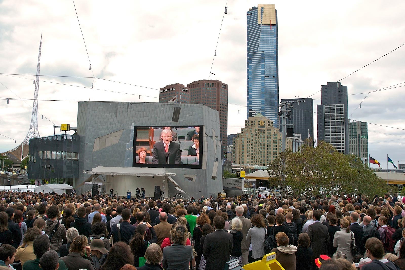 National apology to the Stolen Generations, broadcast in Melbourne.