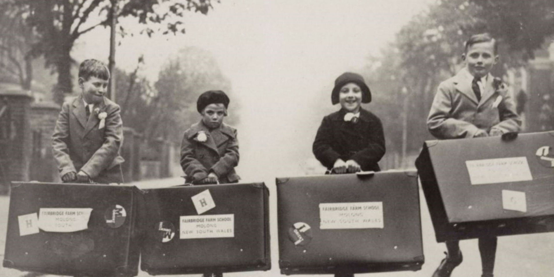 Four children bound for Fairbridge Farm School, Molong, 1938.