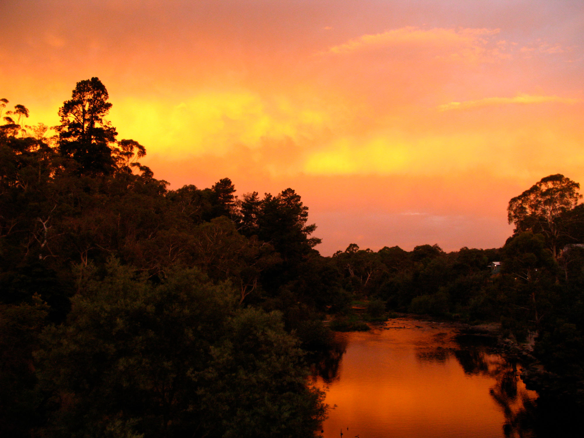 Bushfire smoke at Warrandyte, Victoria, 2009.