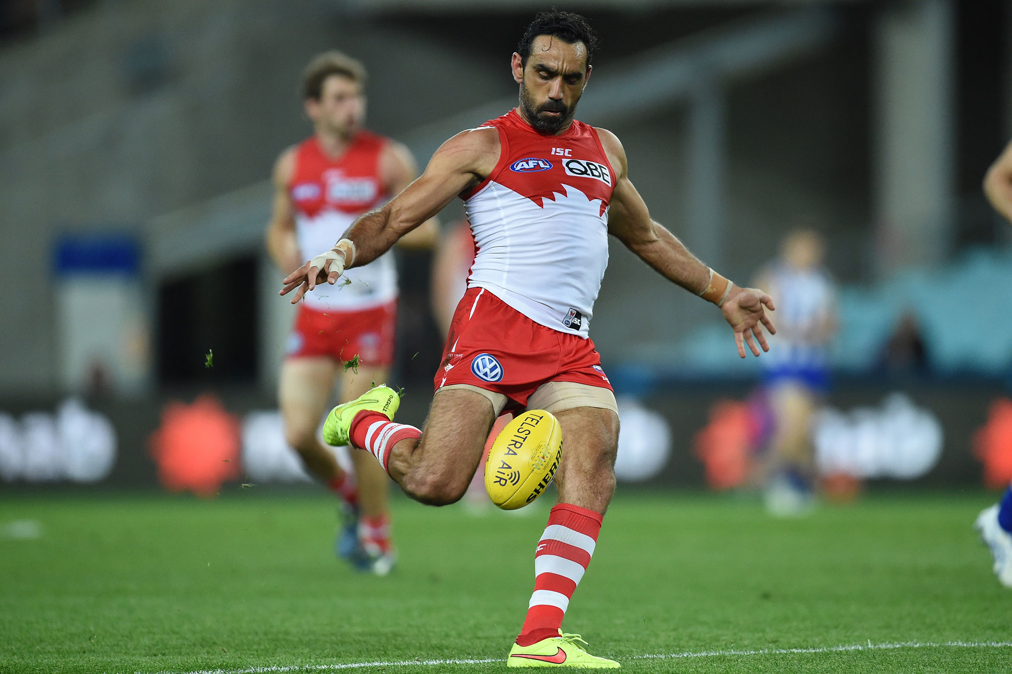 Adam Goodes during a game, 2015.