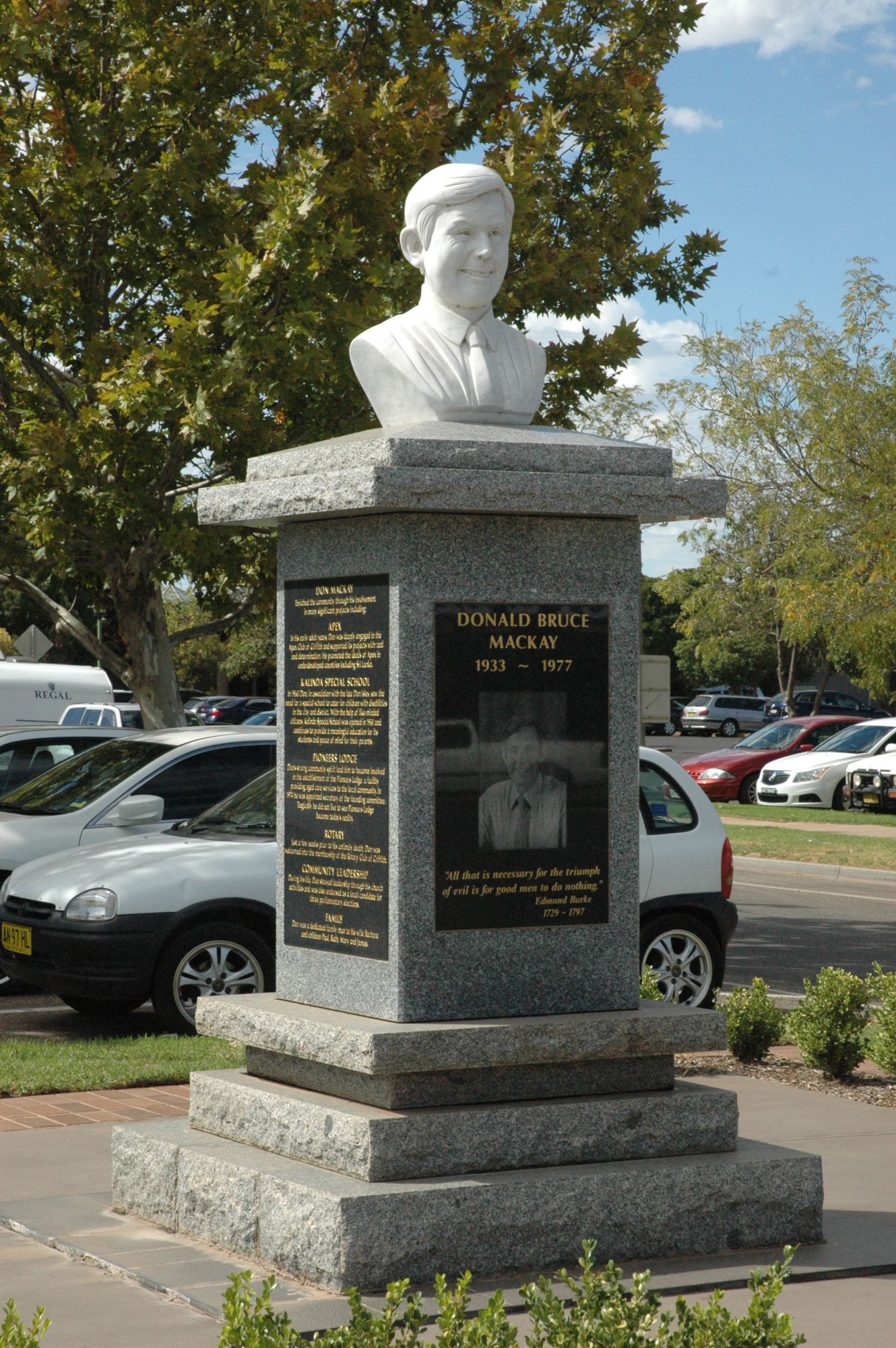 Bust of Donald Mackay.