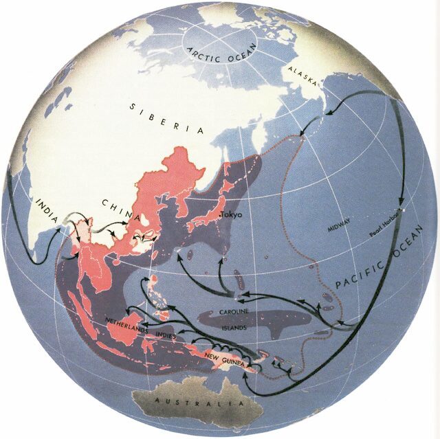<p>Allied attack routes against Japan, Second World War</p>